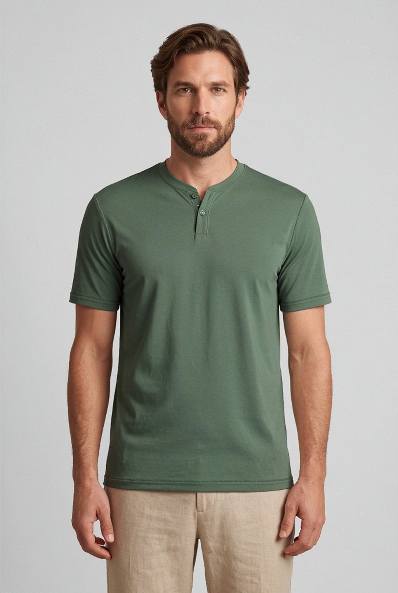Camiseta cuello v con boton para hombre Jon Sonen 020425001 - imagen 1