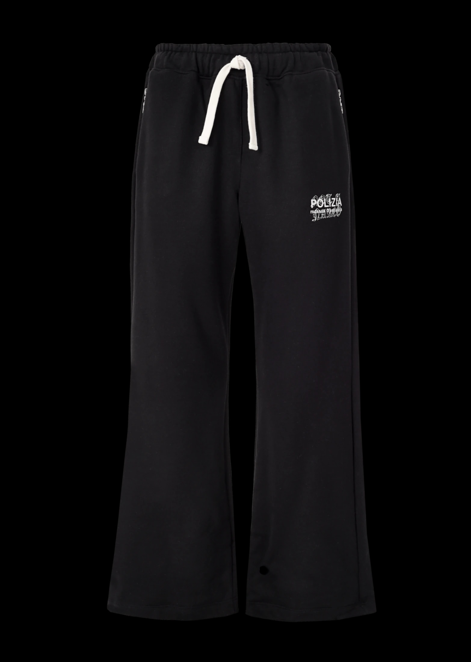 POLIZIA BLACK FLARED SWEATPANTS - imagen 1
