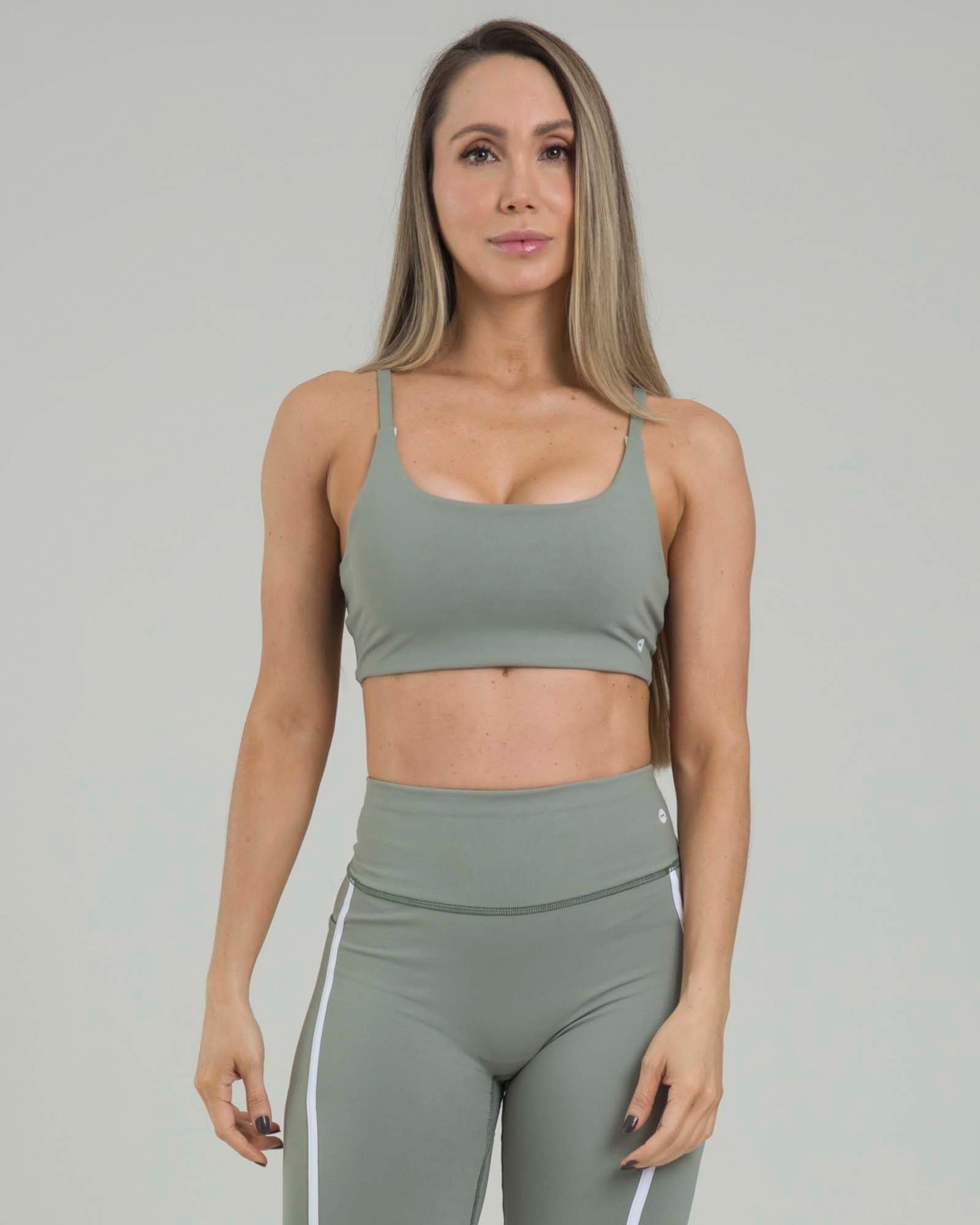 Top sisa sculpt line verde arcilla lumen FIBER - imagen 1