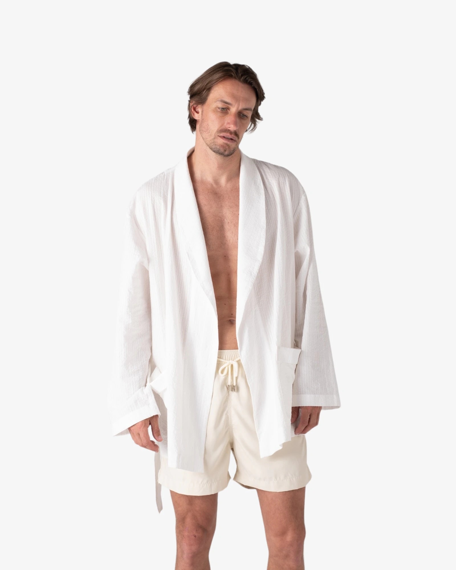 Amalfi White Cotton Robe - imagen 1