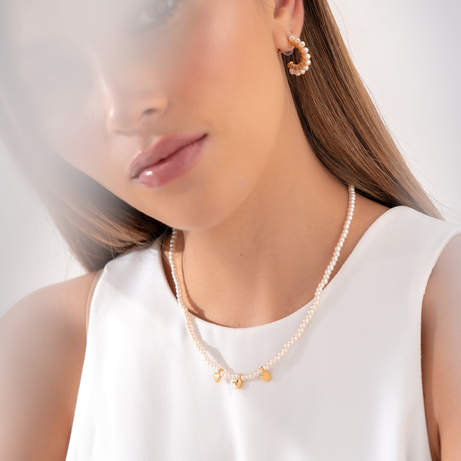 Set Choker + Aretes Perlas - imagen 1