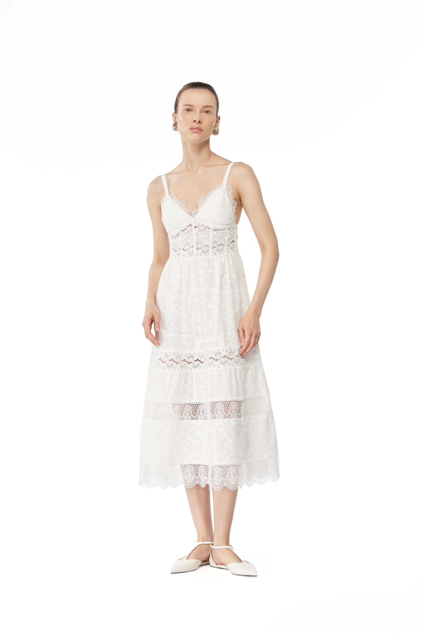 AMARELLE MIDI DRESS WHITE - imagen 1