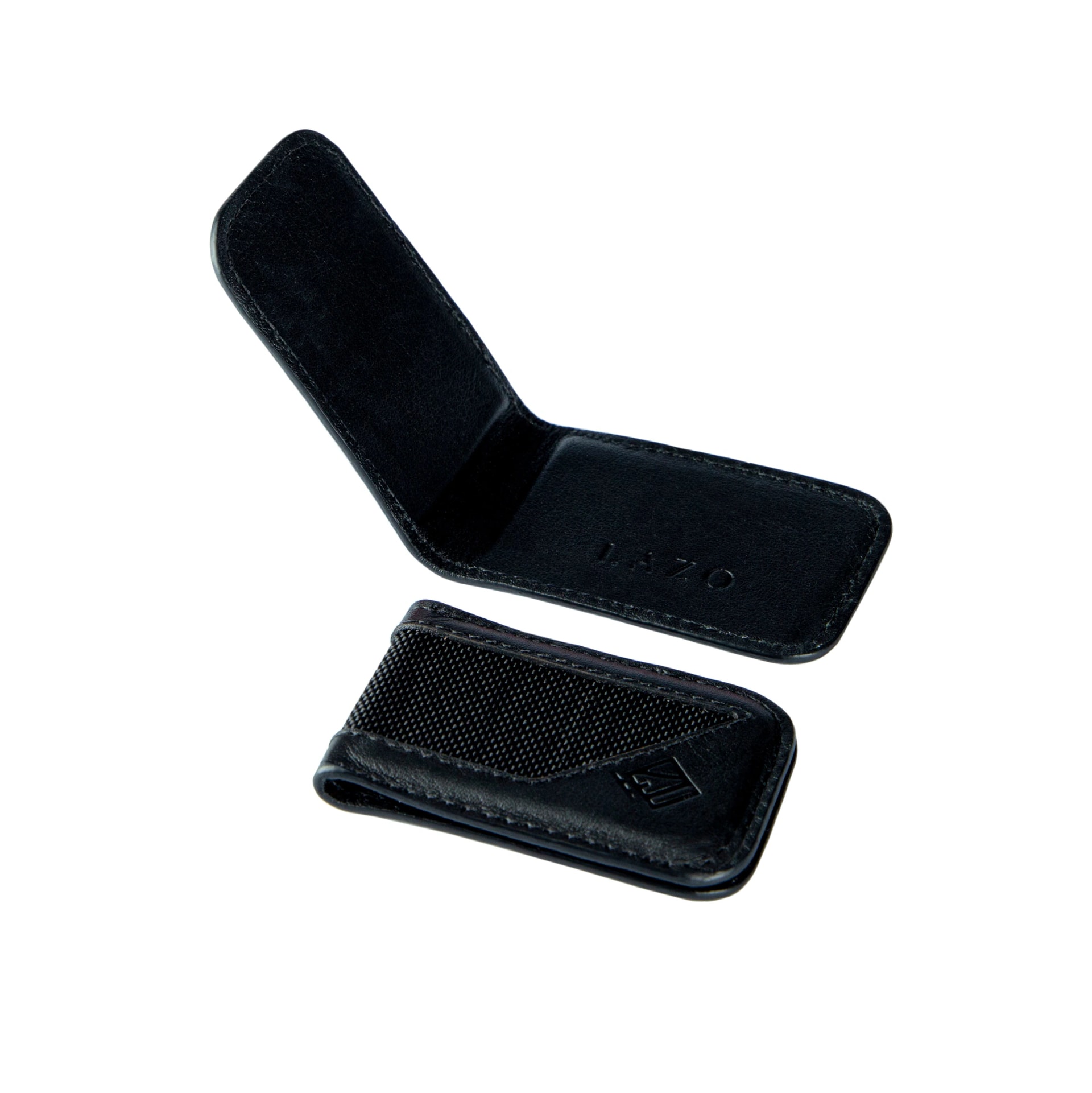 MONEY CLIP Black Card Cuero/Lona - imagen 1