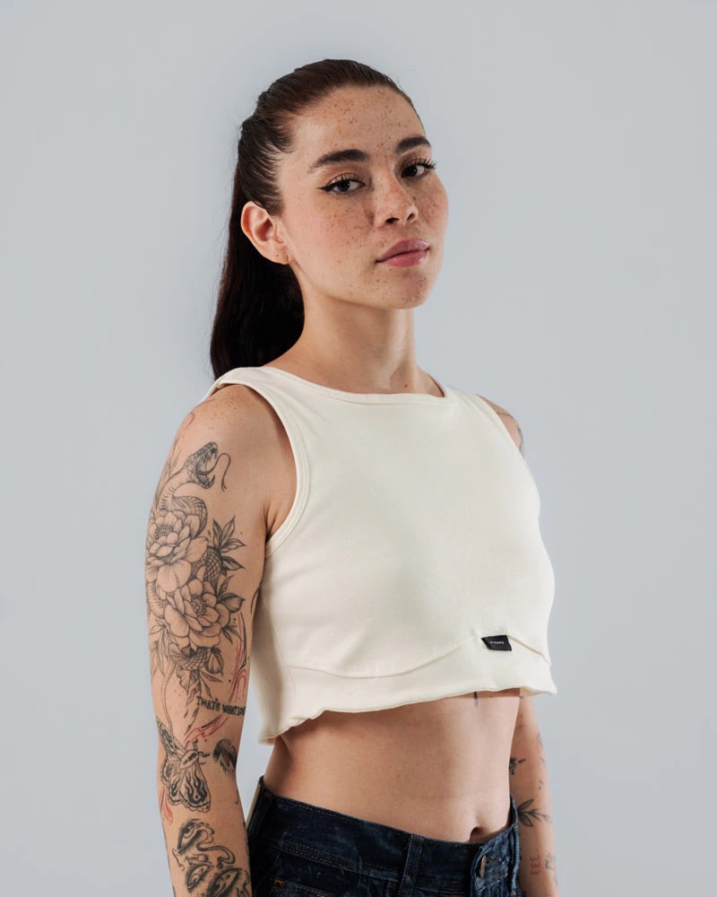 Crop Top Nacar Para Mujer Corte Imperio - imagen 1