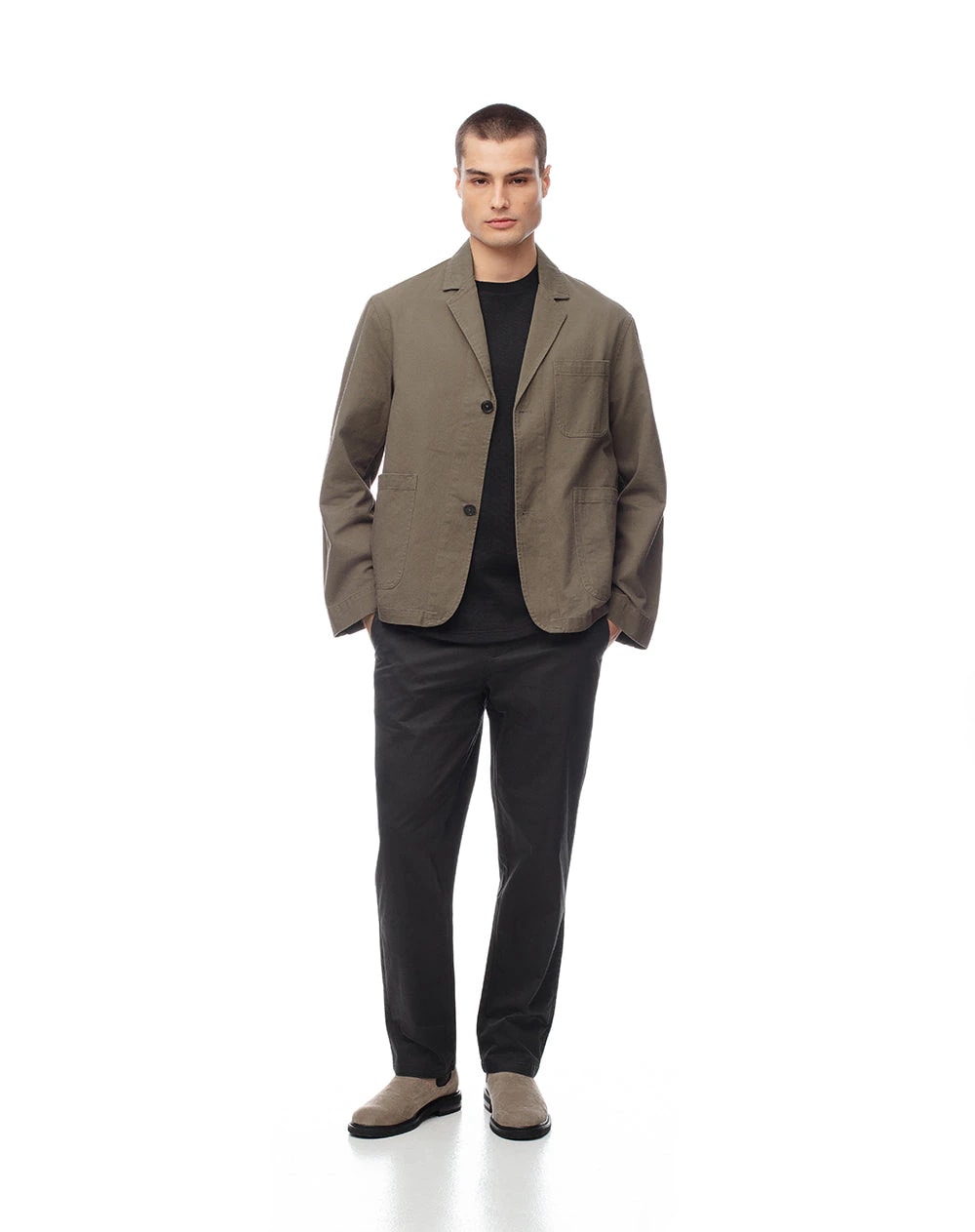 Pantalón regular tiro medio gris oscuro hombre - imagen 1