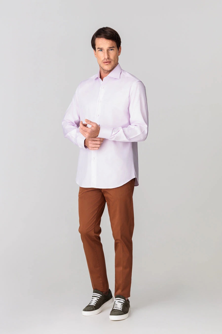 men’s cotton slim fit shirt lilac - imagen 1