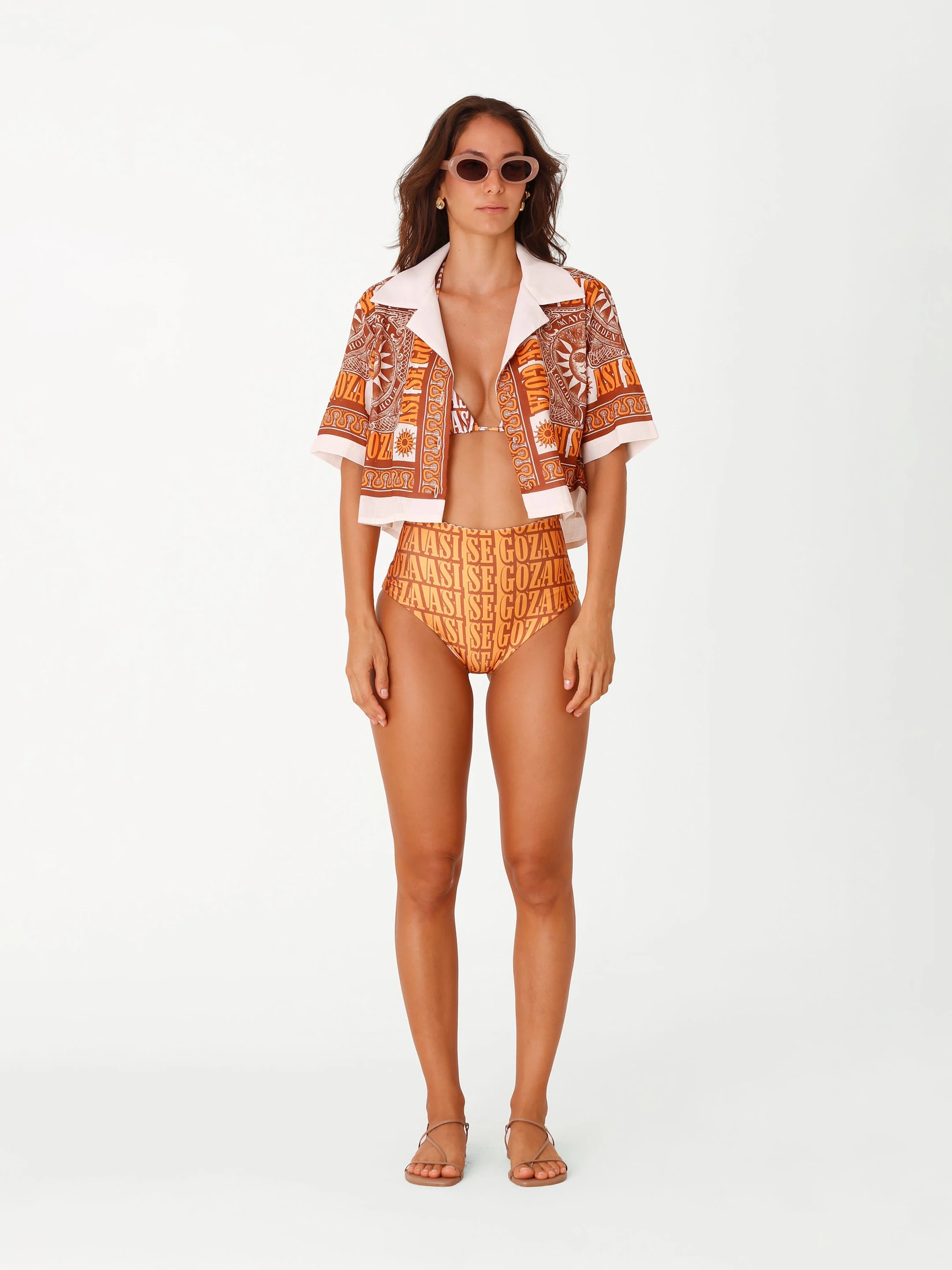 Cropped Blouse Goza - Terracota - imagen 1