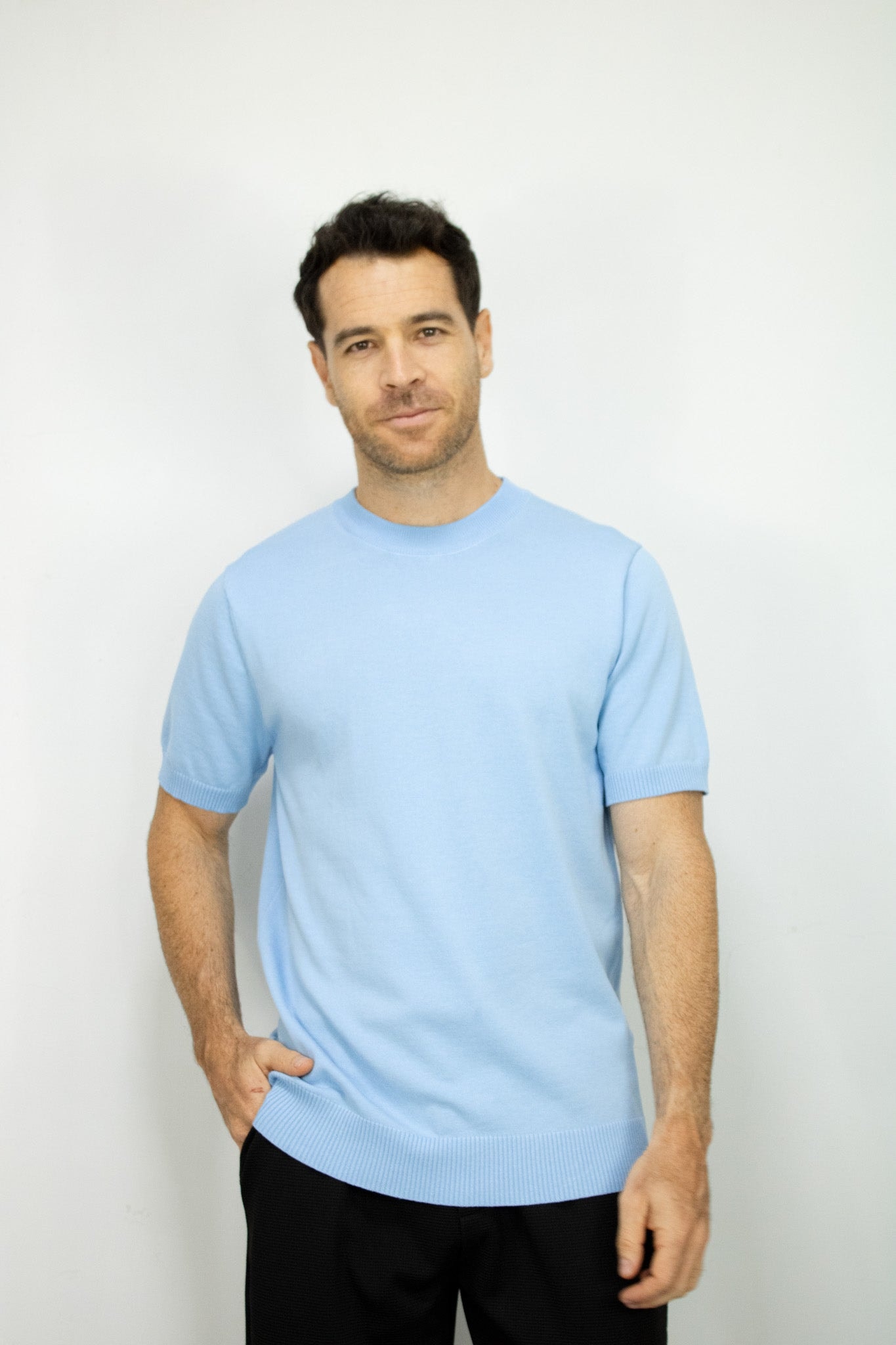 CAMISETA TEJIDA AXUL CLARO PARA HOMBRE - imagen 1