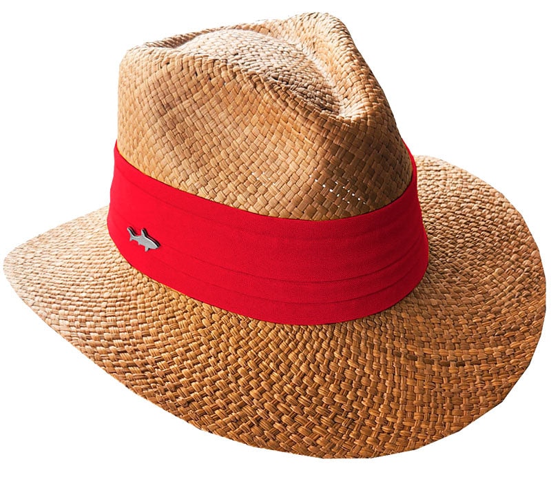 SOMBRERO OSCURO CINTA ANCHA ROJA - imagen 1