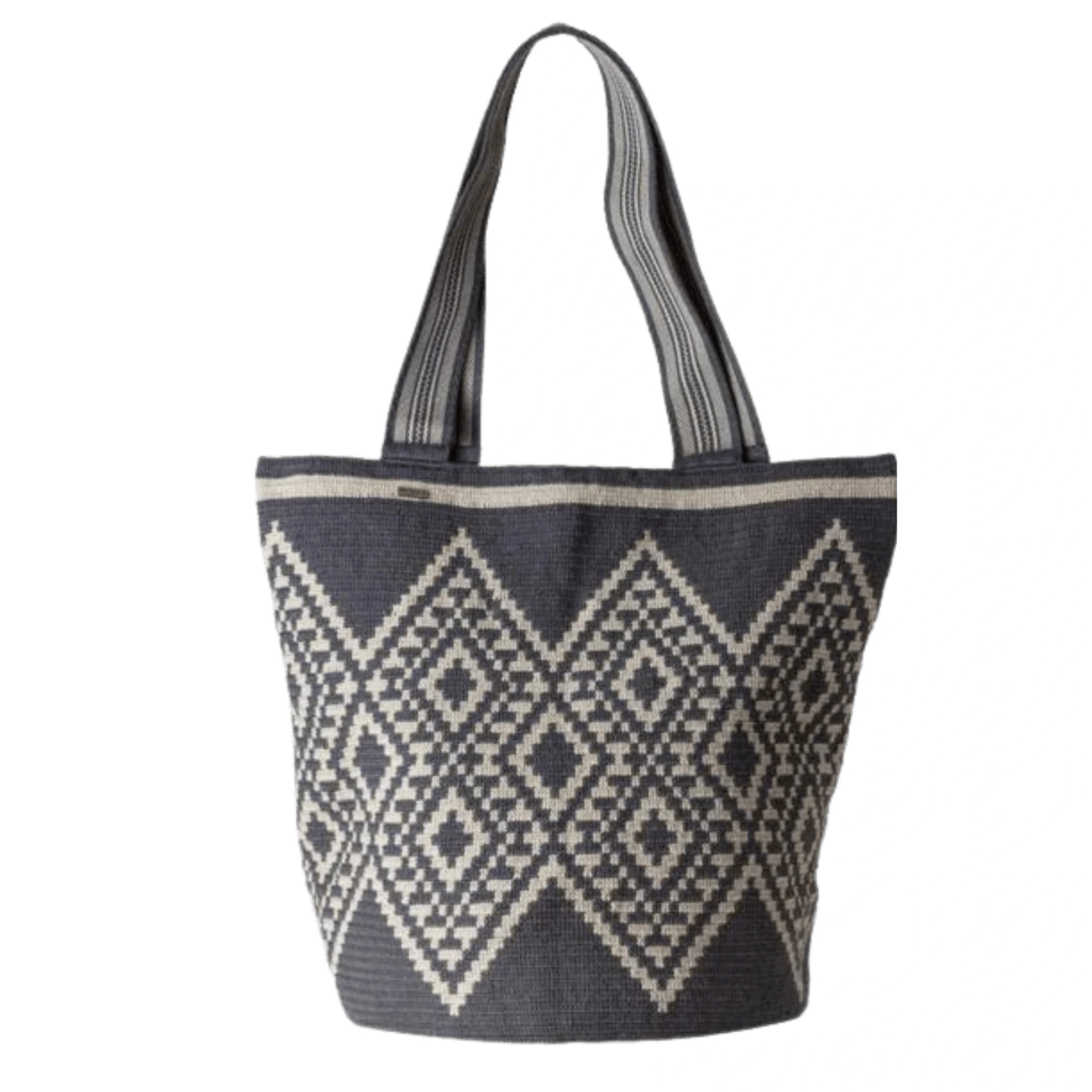 Maxi Bolso Wayuu Gris/Beige Diamantes - imagen 1