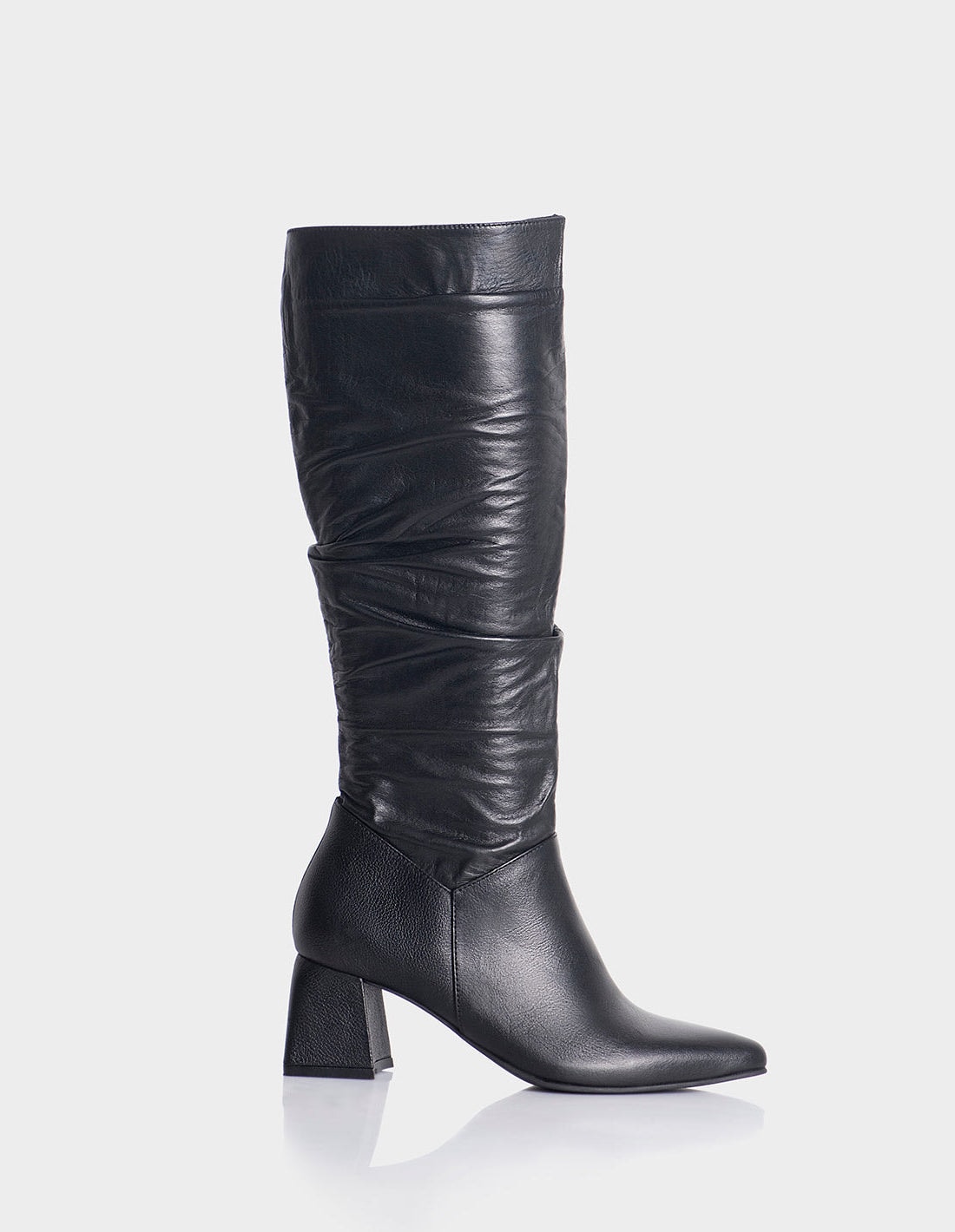 Bota Evangeline Cuero Negro - imagen 1