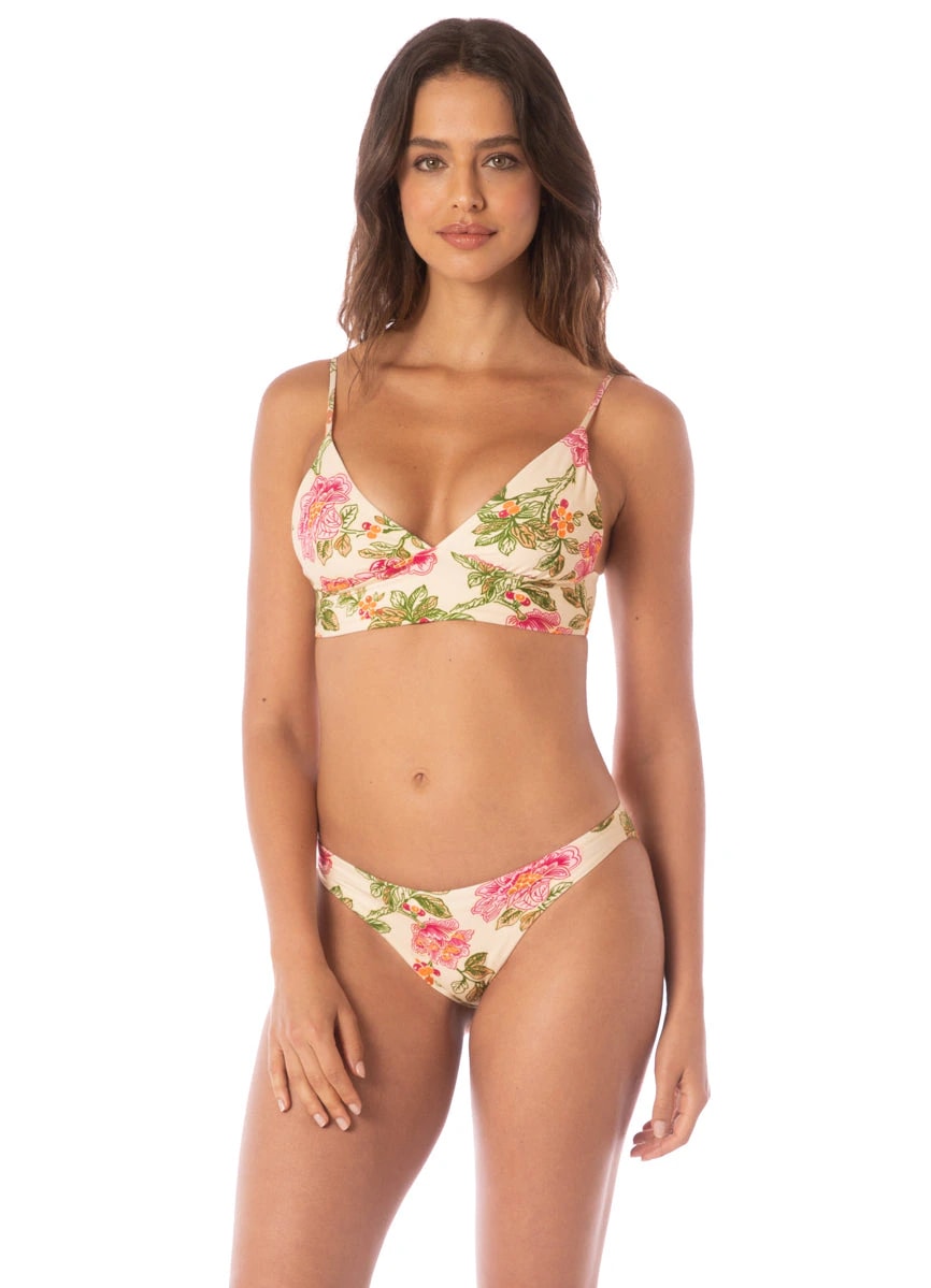 Maaji Retro Bloom Copilot Long Line Triangle Bikini Top - imagen 1