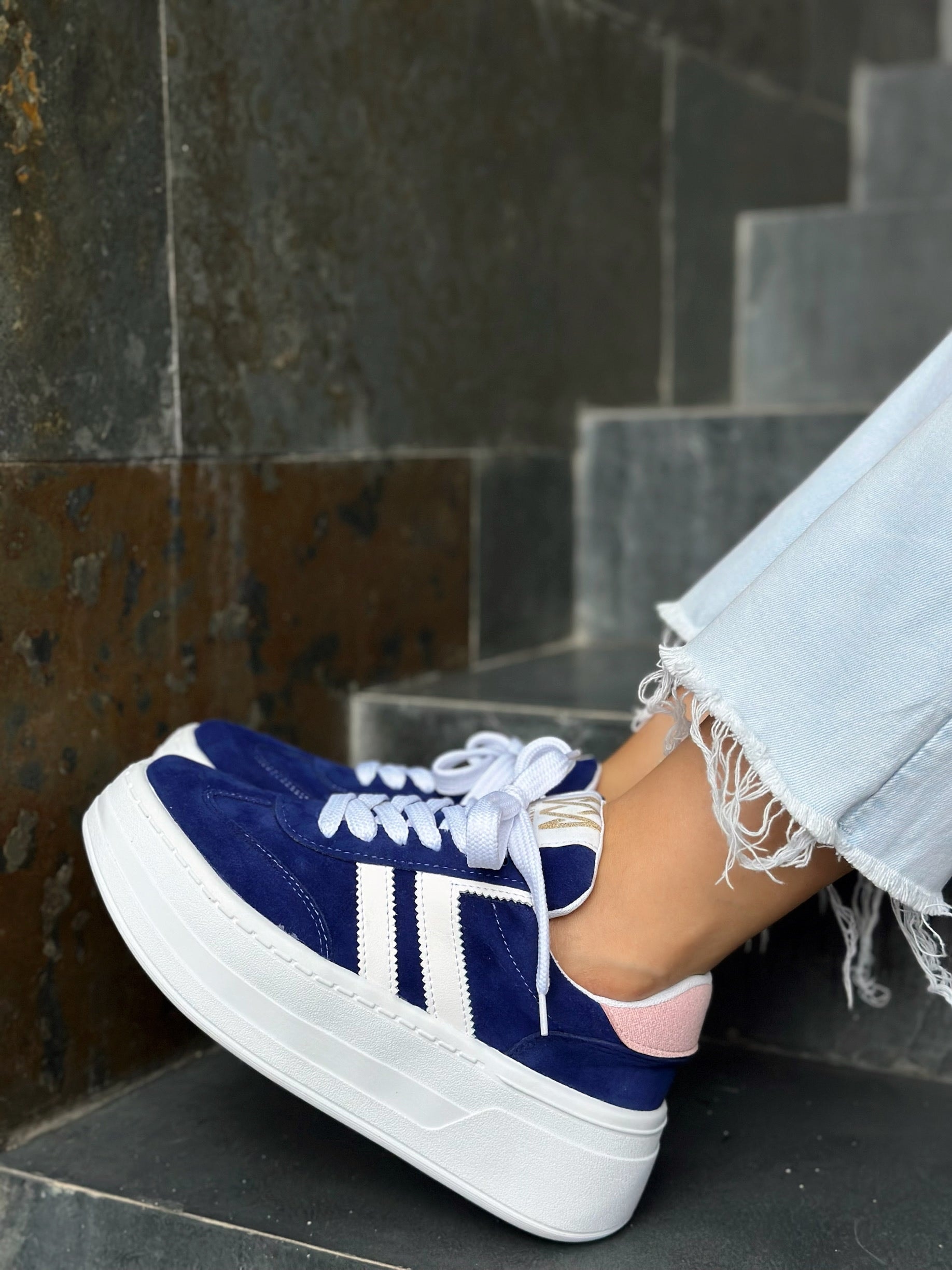 TENNIS ZOE AZUL x BLANCO - imagen 1