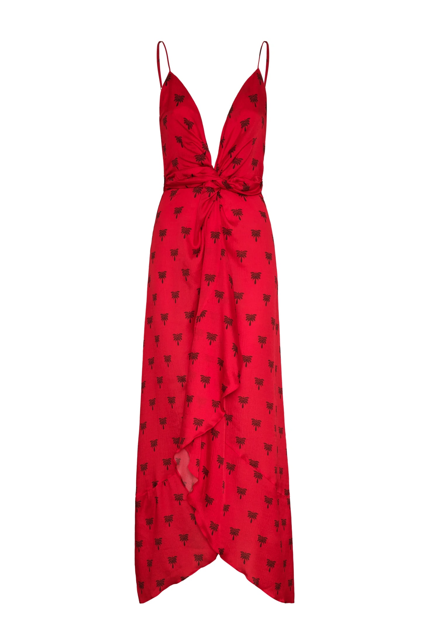 Sabina Martellato Silk Midi Dress / Red Polka Palms - imagen 1