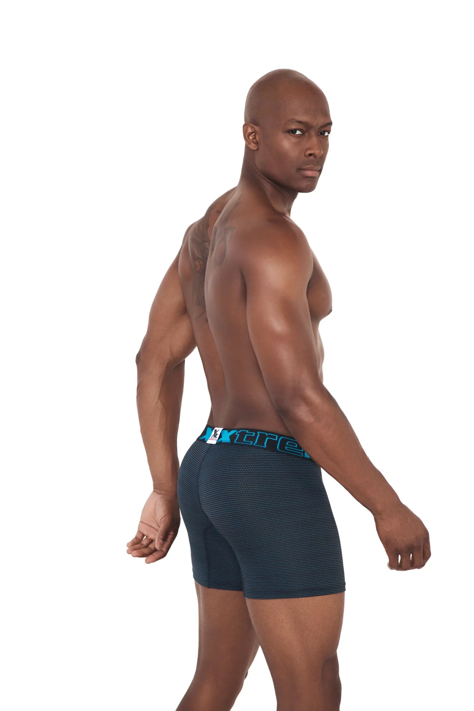 BOXER CLASICO FULL MICROFIBRA NEGRO TURQUESA - imagen 1
