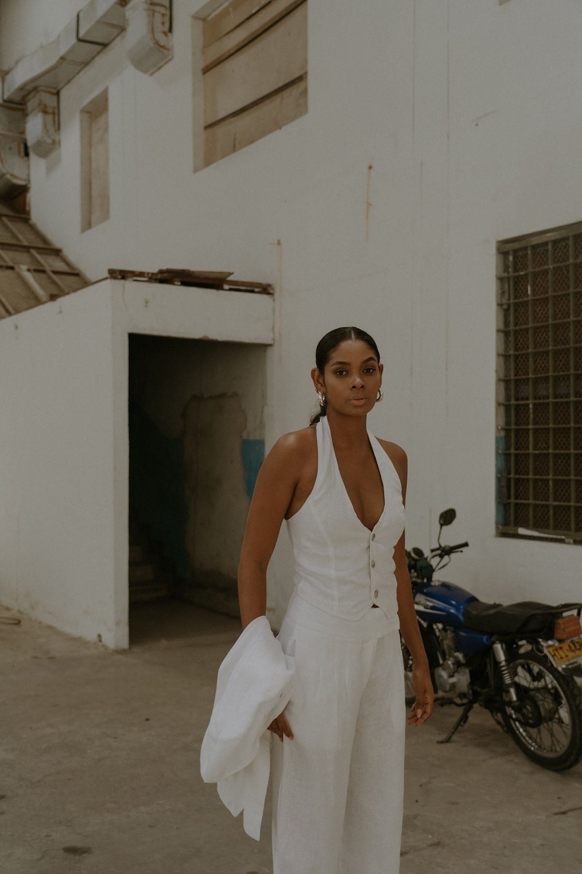 TATI VEST WHITE/NATURAL - imagen 1