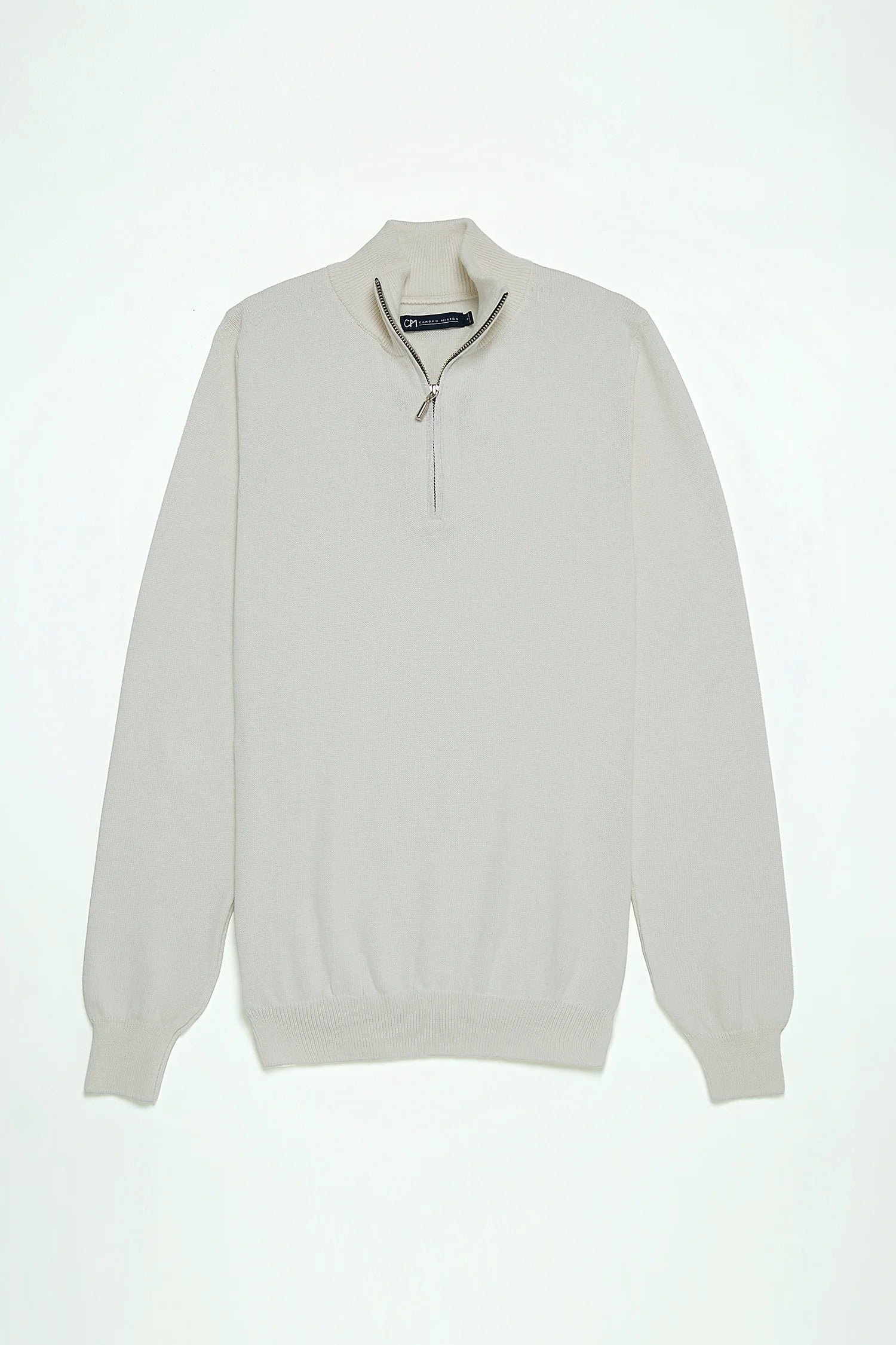 Saco Half Zip Algodón Crema - imagen 1