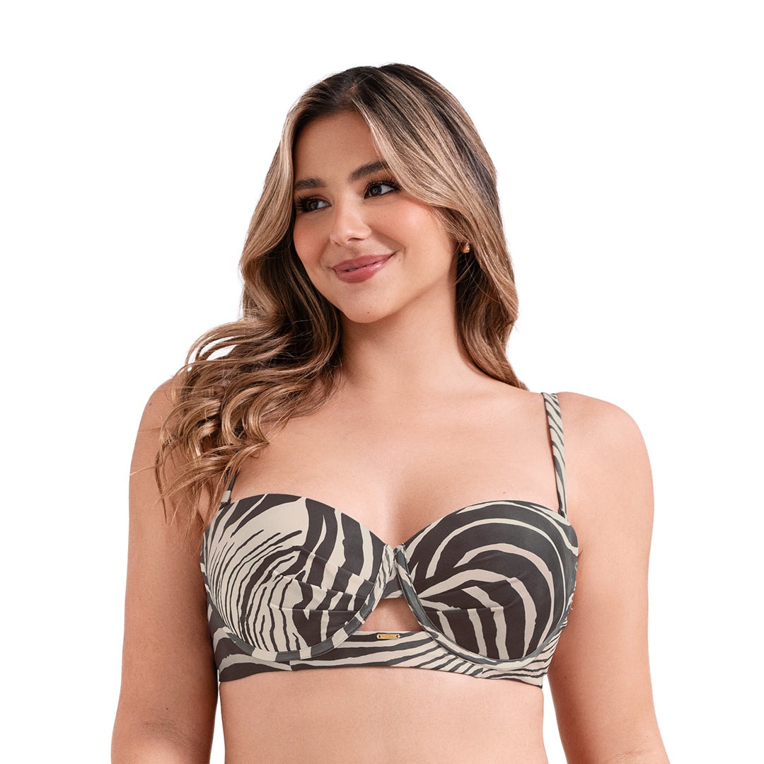 TOP ESTRUCTURADO STRAPLESS DE VESTIDO DE BAÑO - imagen 1
