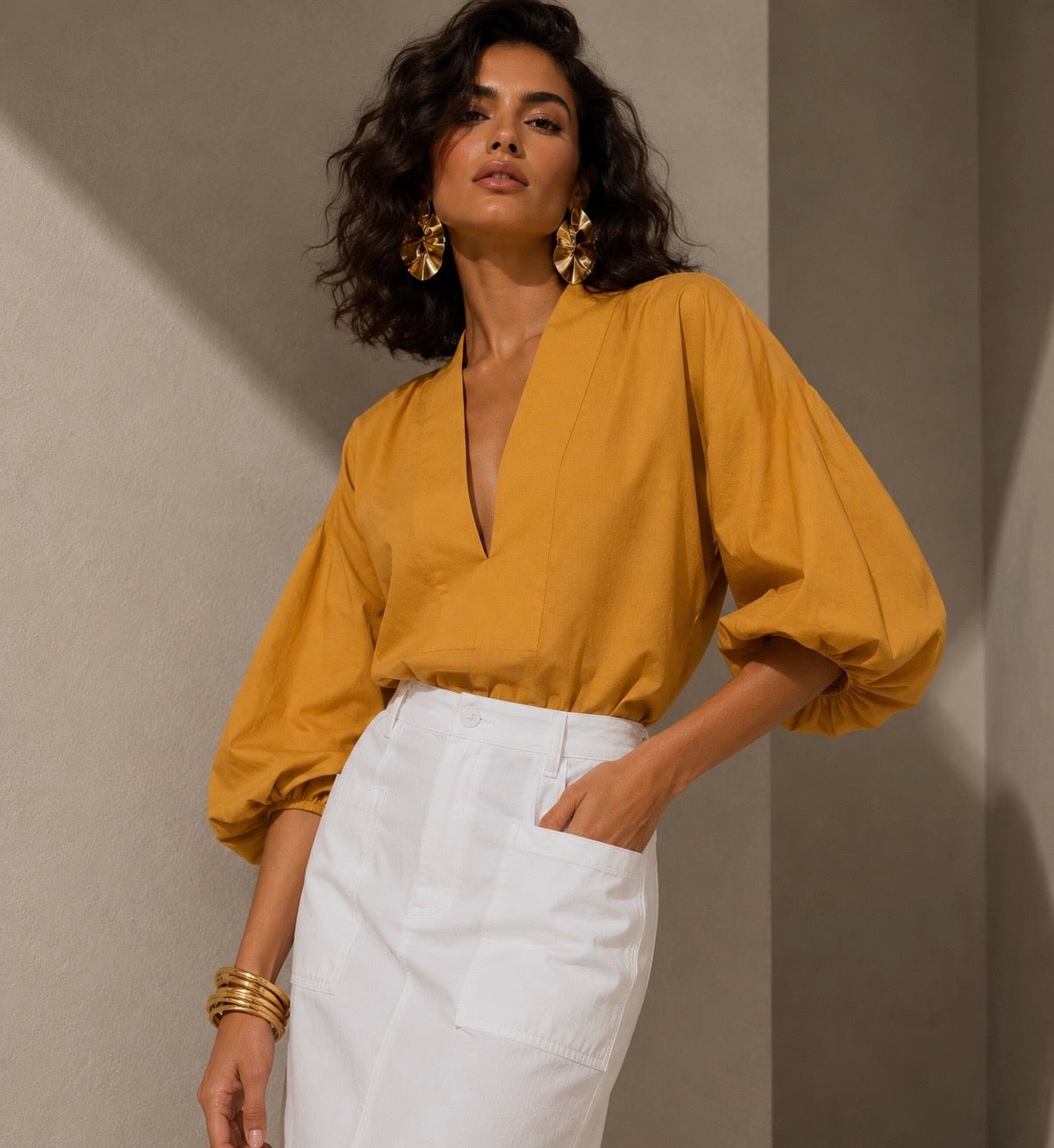 Blusa Polonia mostaza - imagen 1