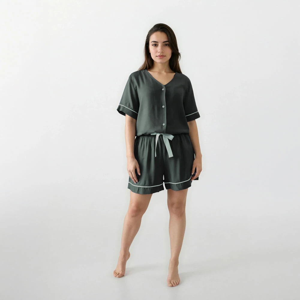 Conjunto de Pijama Short Verde Militar - imagen 1