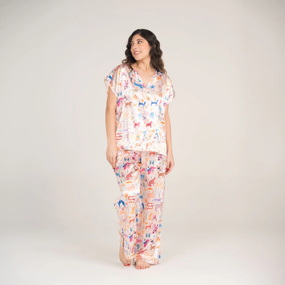Pantalón Palazzo Satin Felicidad. - imagen 1