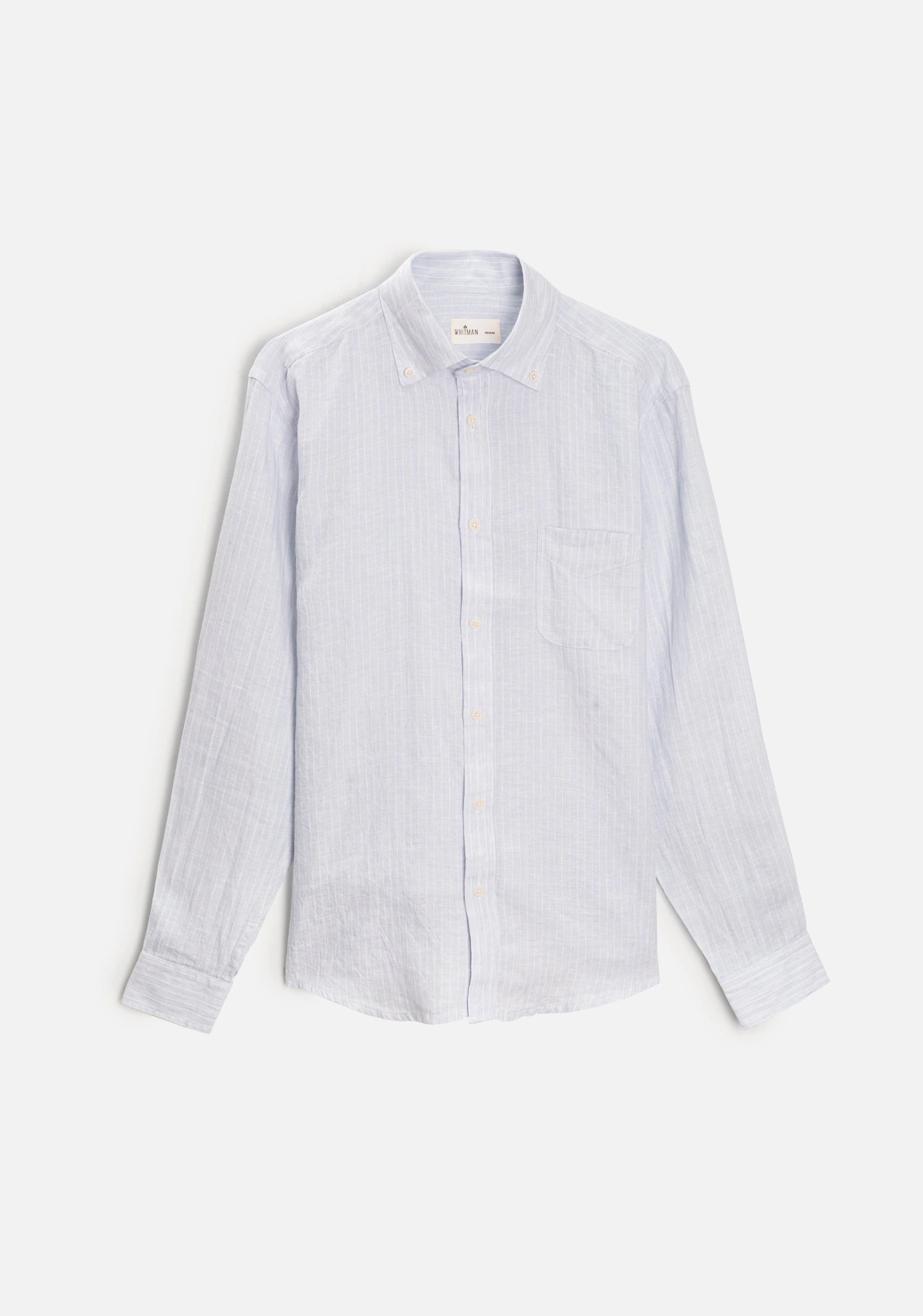 Camisa H CBD Lino Rayas Med Bols Gris Claro - Blanco - imagen 1