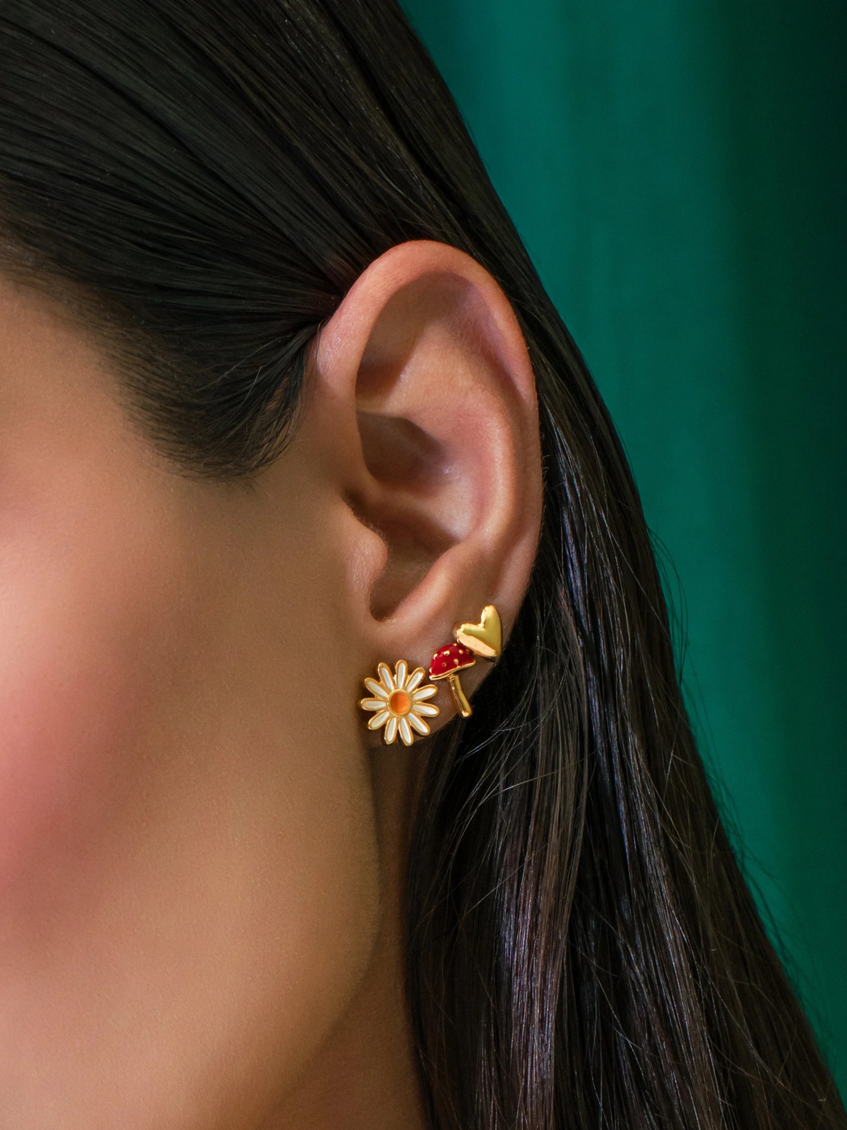 Set X3 Aretes Hongo Margarita - imagen 1