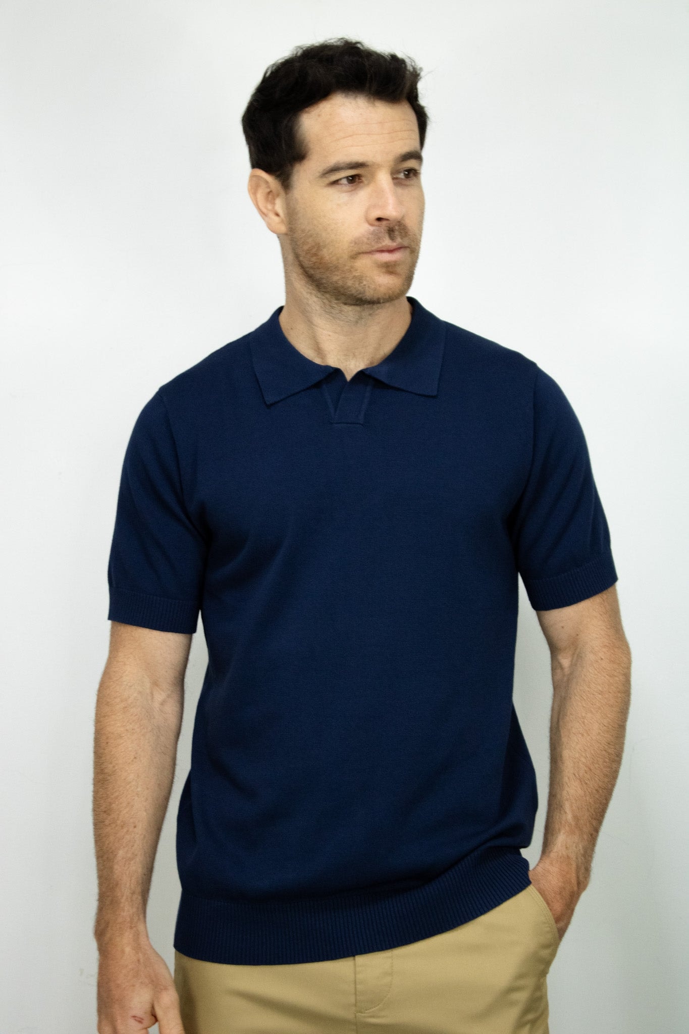 POLO TEJIDA AZUL OSCURO PARA HOMBRE - imagen 1