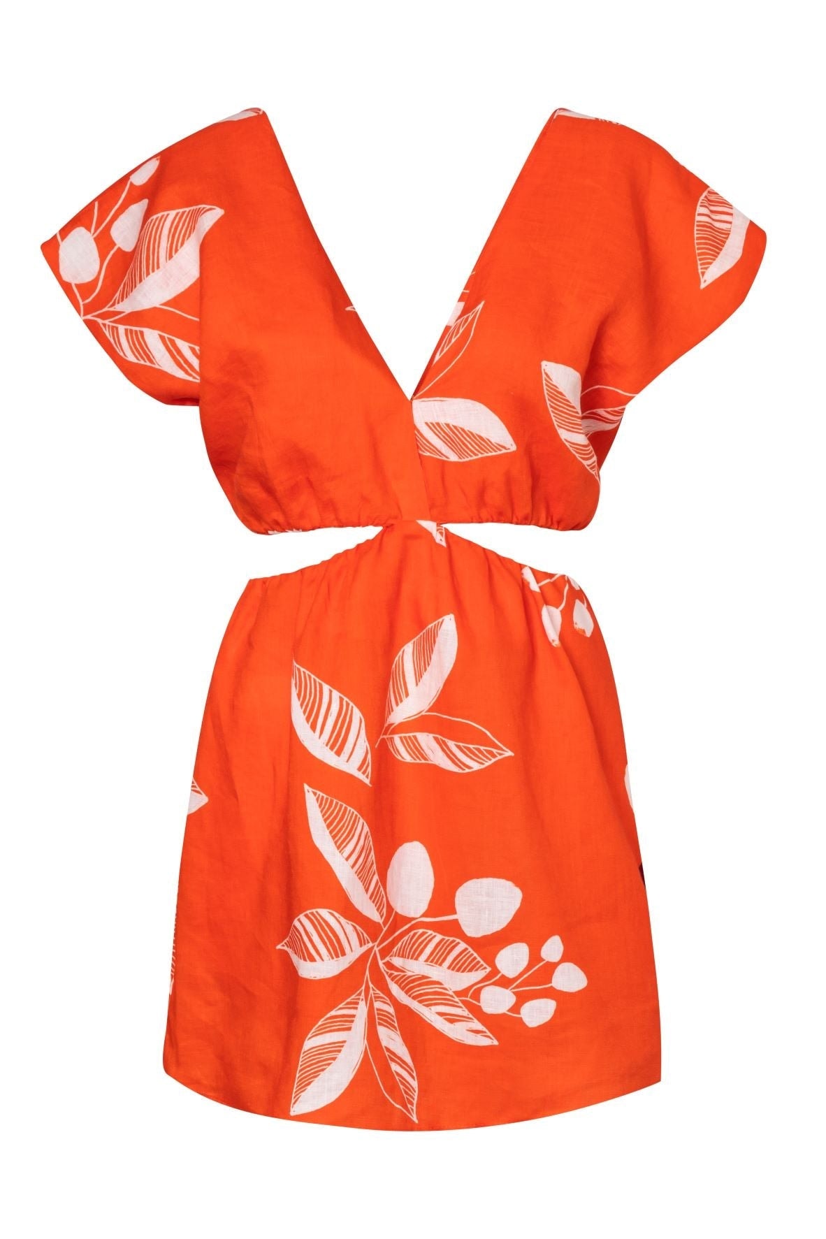Quinto Sol Linen Mini Dress / Orange Chontaduro - imagen 1