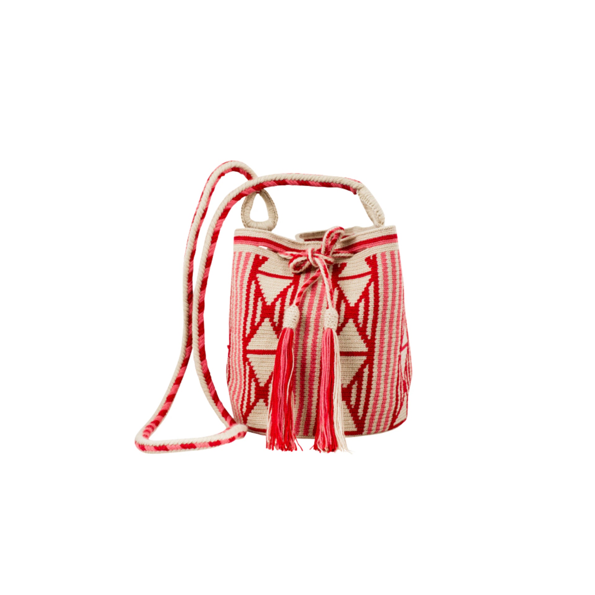 Mini Bolso Wayuu Rojo Salmón/Beige - imagen 1