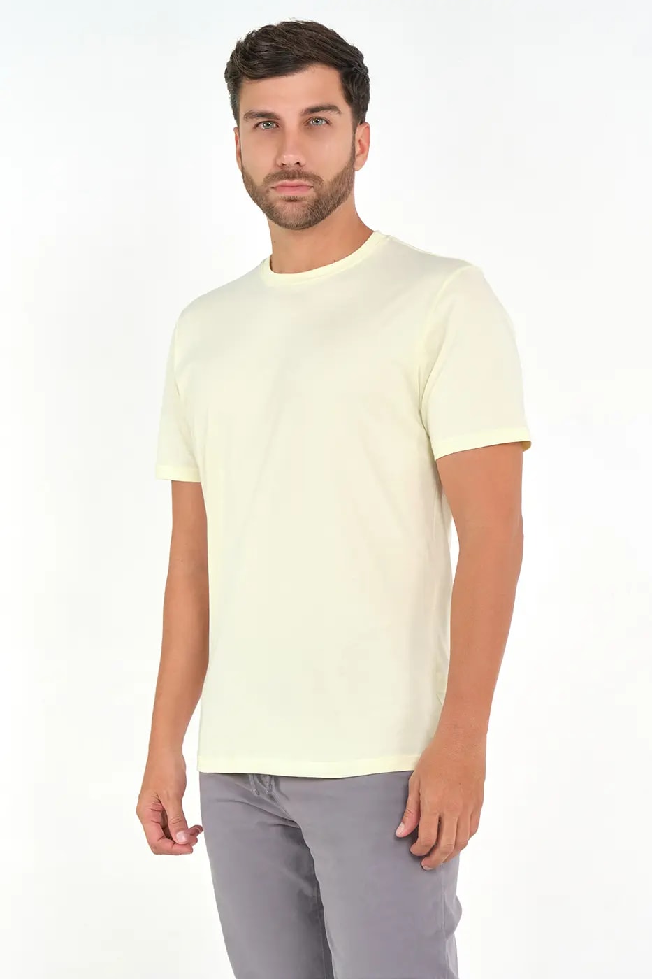 T-shirt Slim Fit 100% Algodón Amarillo - imagen 1