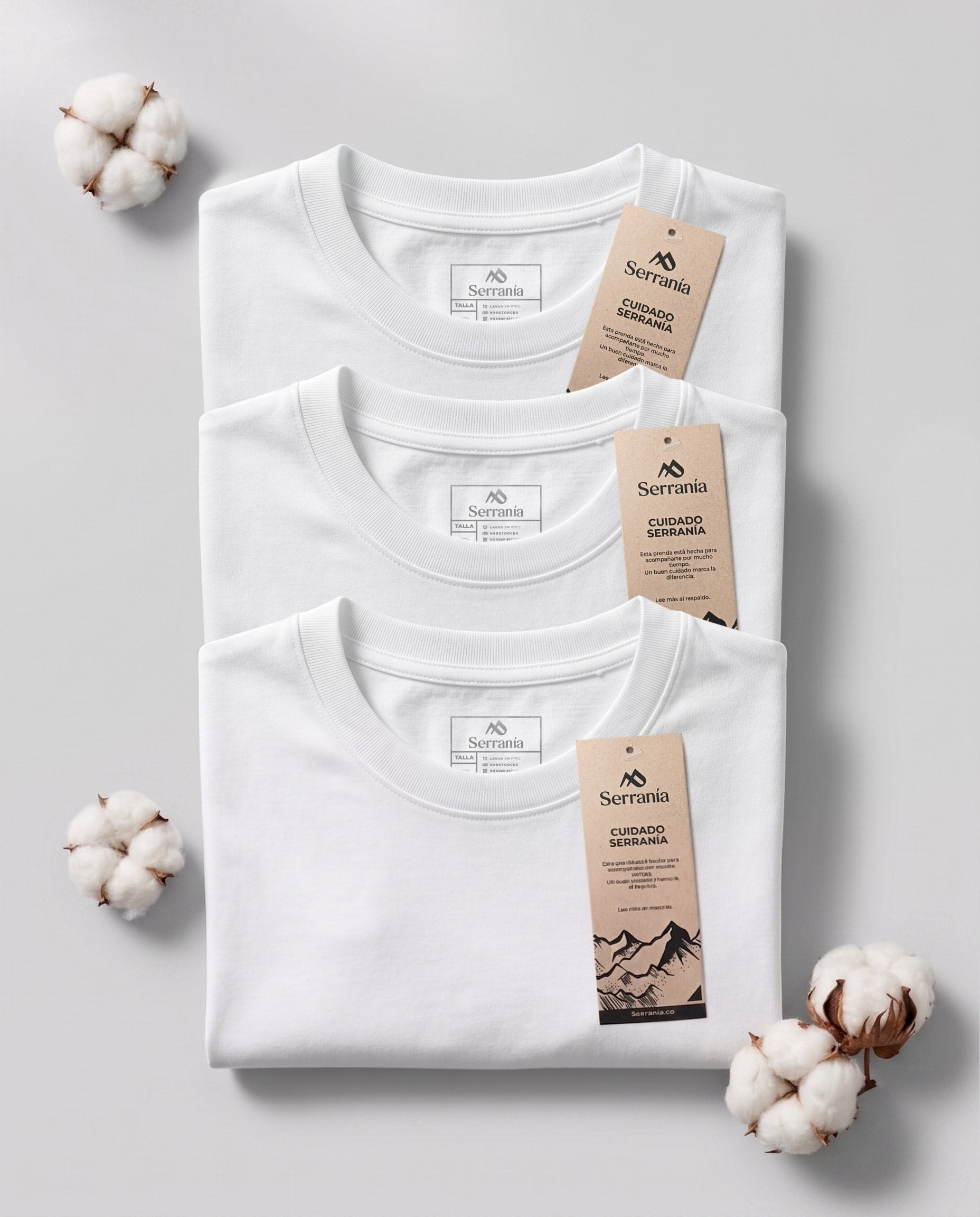 Set 3 Camisetas Slim Fit Blancas - imagen 1
