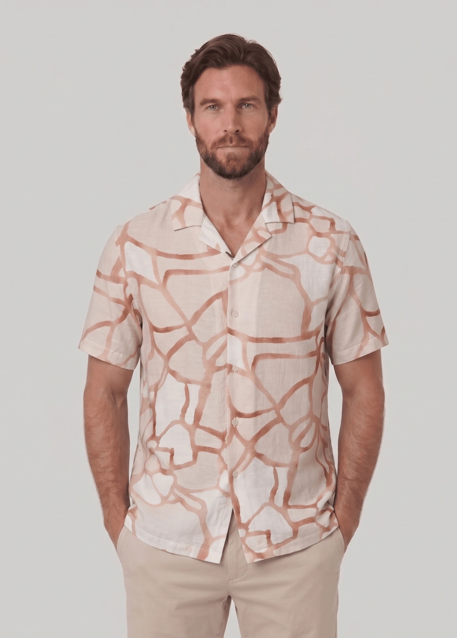 Camisa estampada manga corta para hombre Jon Sonen 027225057 - imagen 1