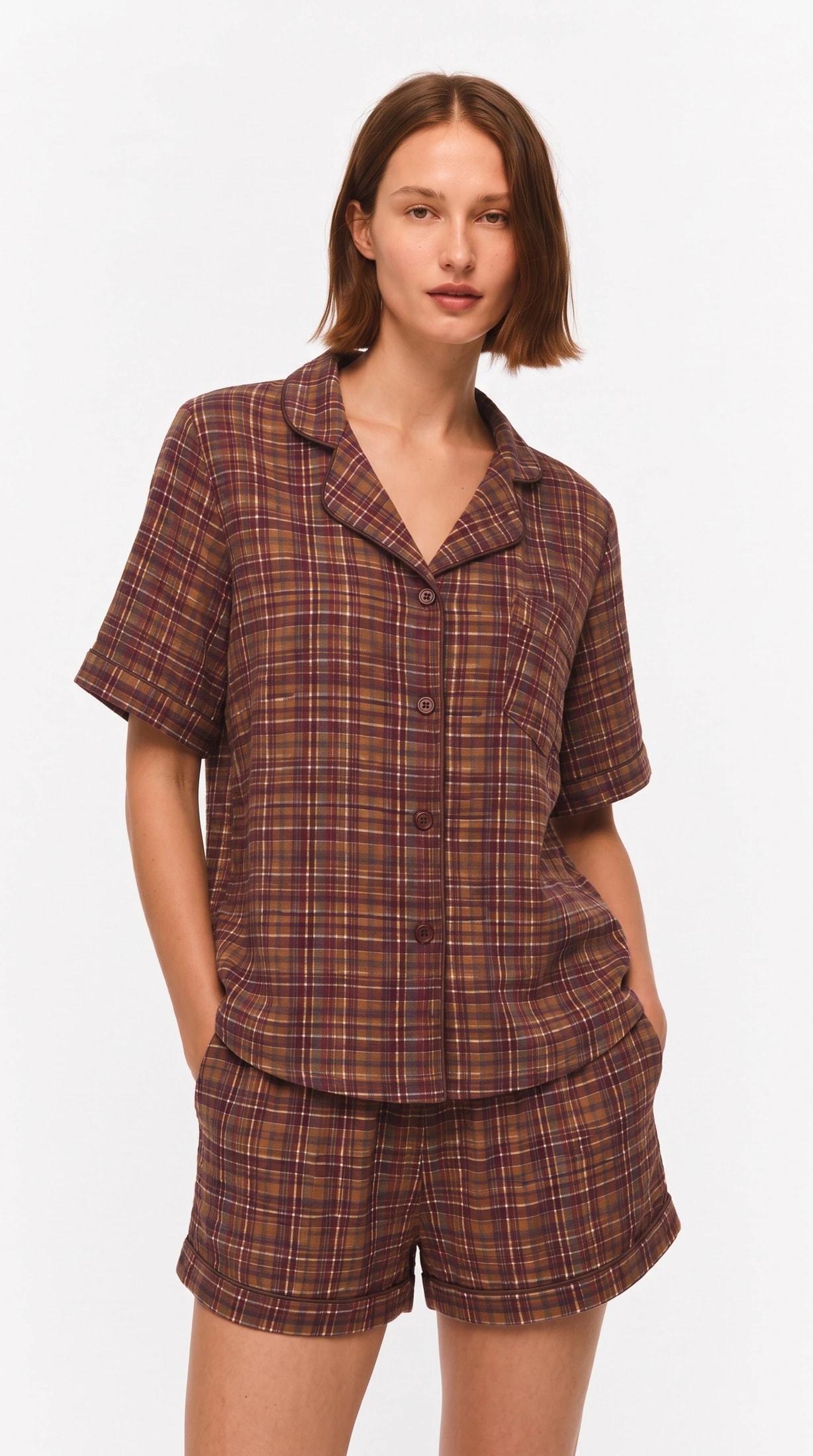 Set Short Paris Chestnut Plaid - imagen 1