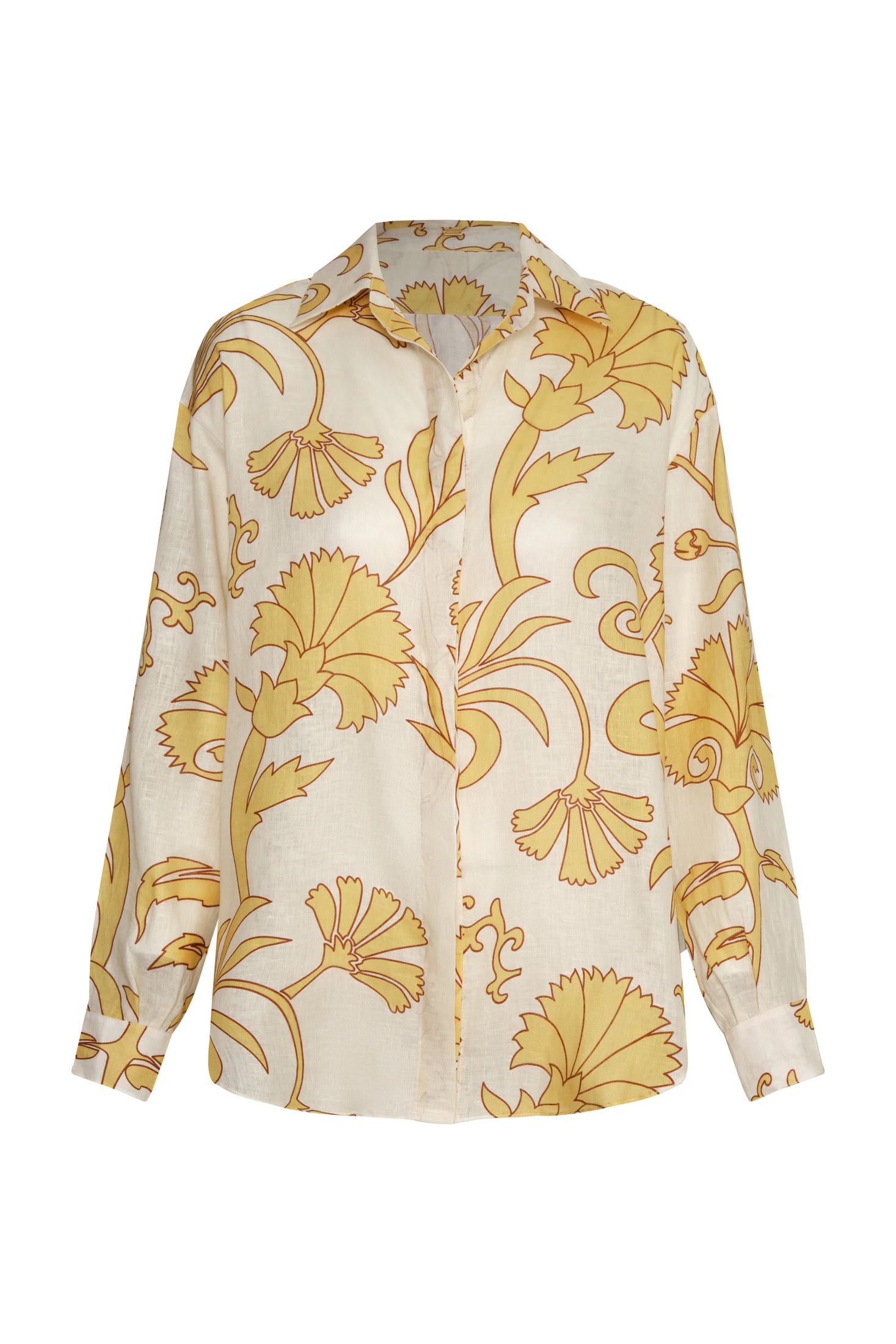Jill Linen Shirt / Yellow Flowers - imagen 1