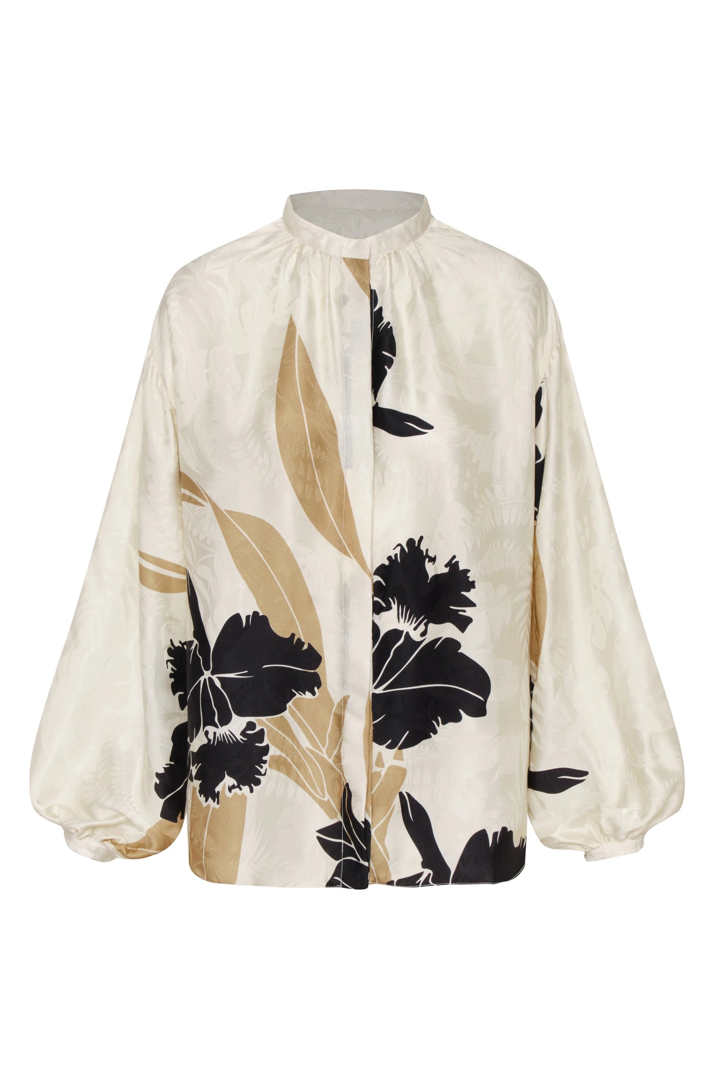 Don Simon Jacquard Silk Shirt/ Black Orchids - imagen 1