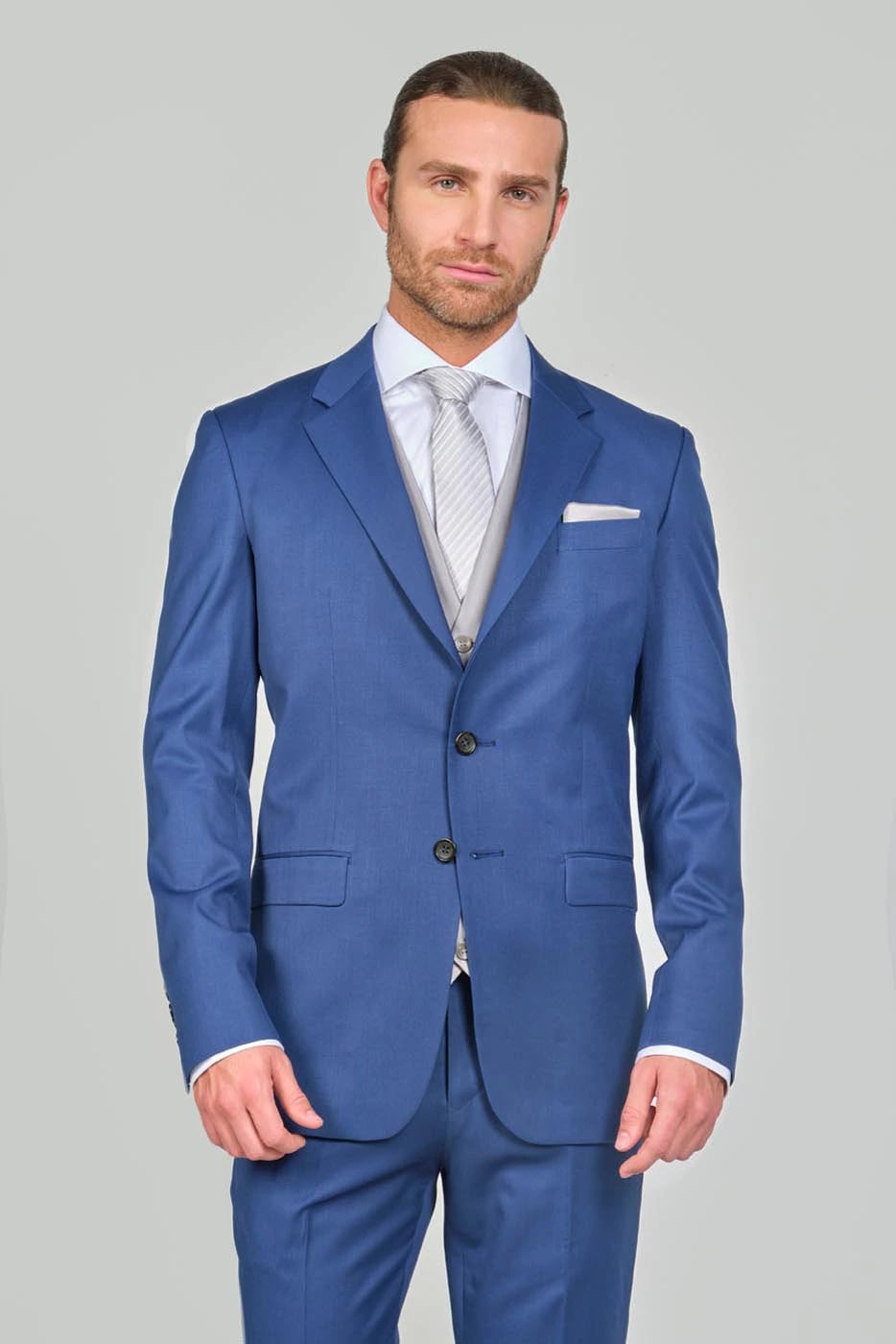 Traje Formal Sobre Medida Paño Tropical Azul Indigo - imagen 1