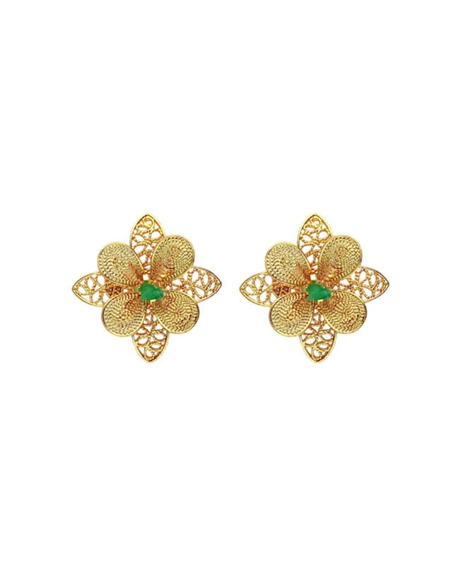 Aretes filigrana y esmeralda,  Nacira - imagen 1