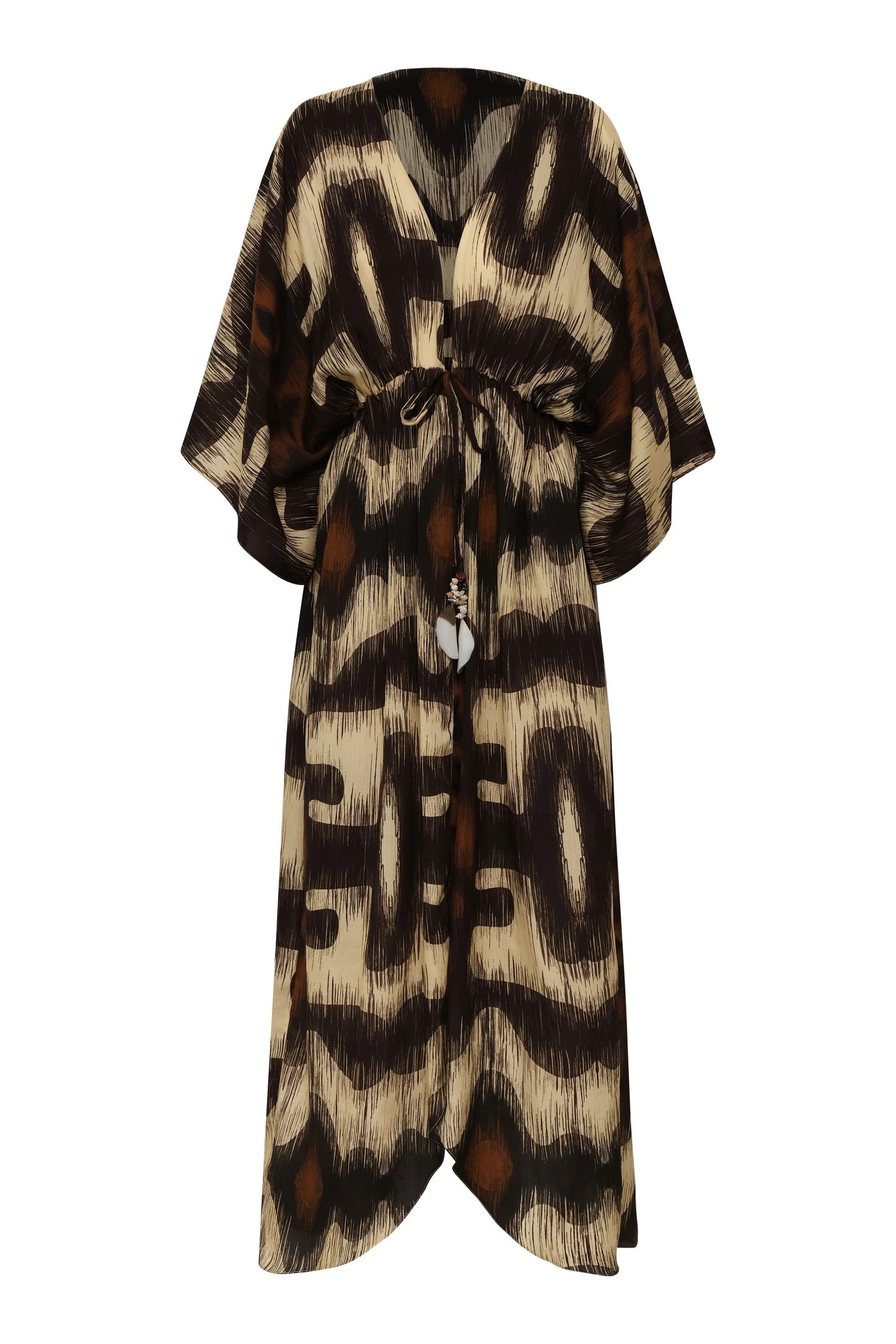 San Cipriano Martellato Silk Tunic / Brown Ikat - imagen 1