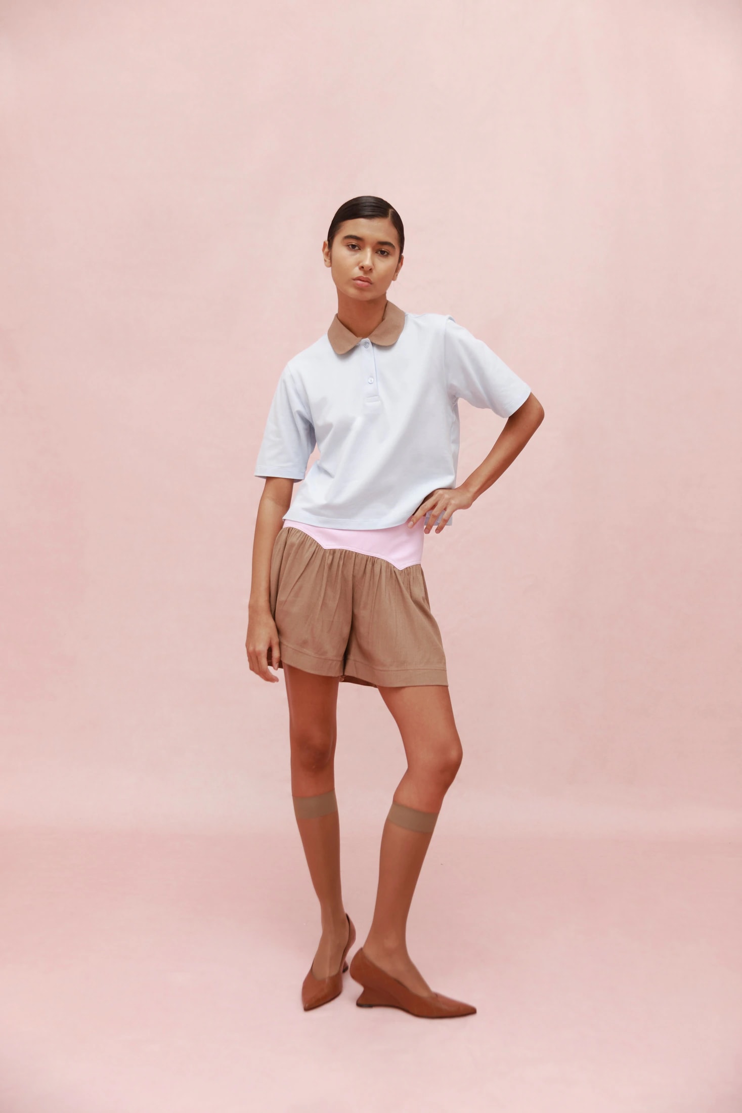 STRIPE SHORT (COFFEE) - imagen 1
