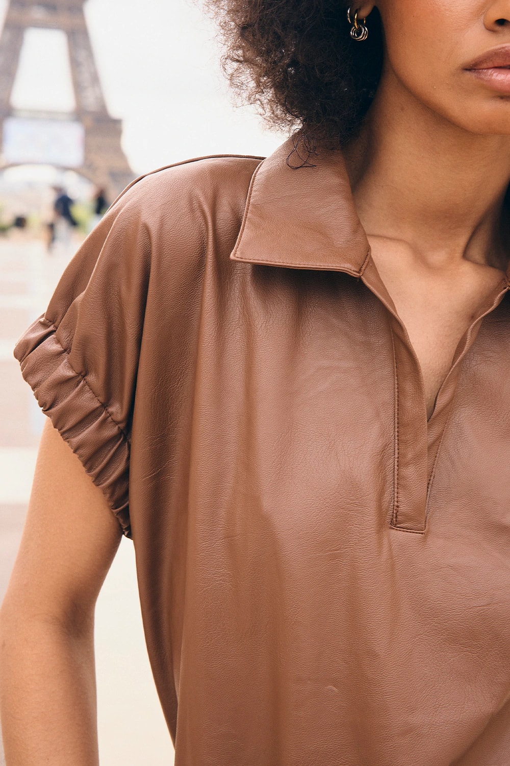 Blusa Janine Cuerina Camel - imagen 1