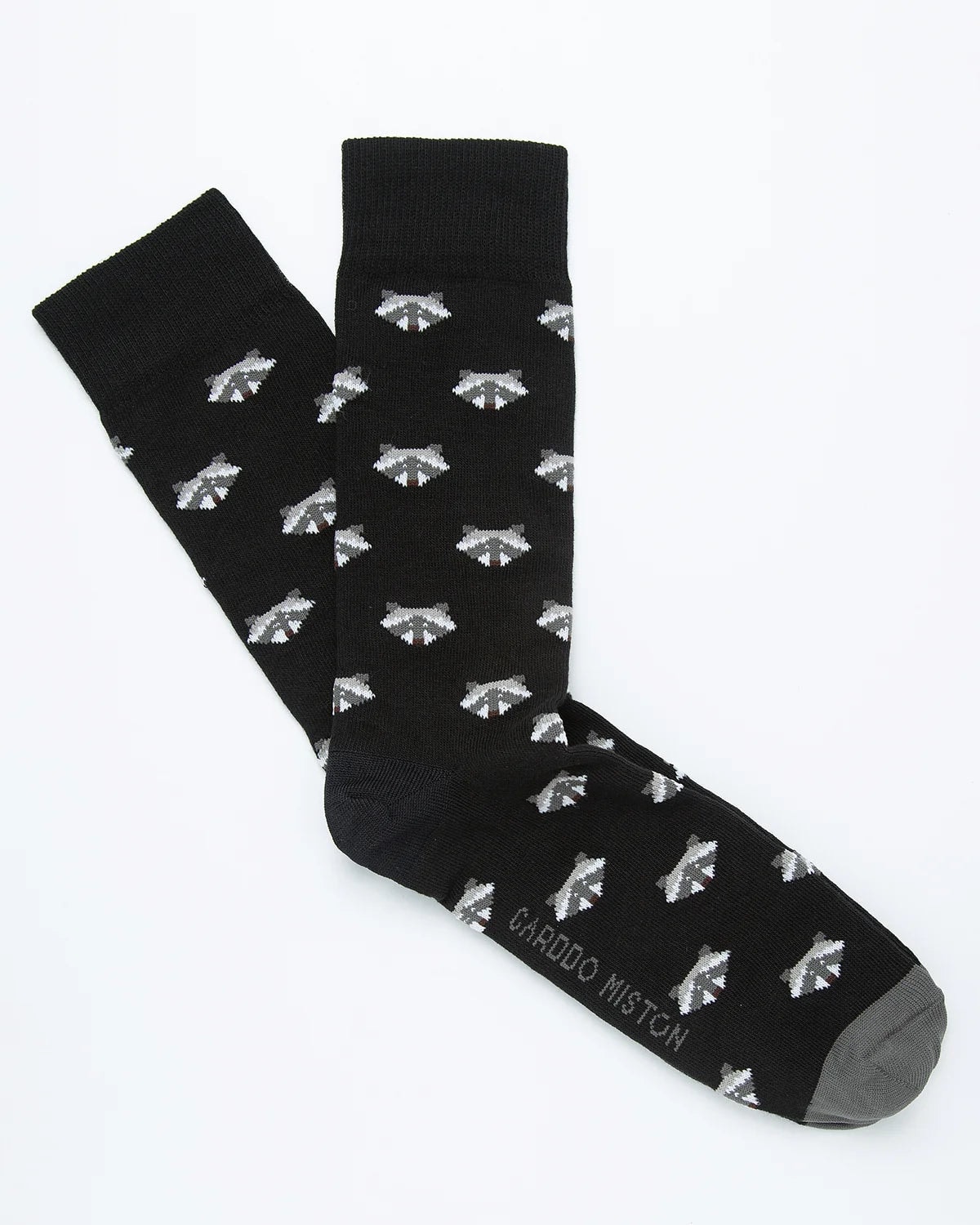 Medias Algodón Estampado Mapaches - Fondo Negro - imagen 1