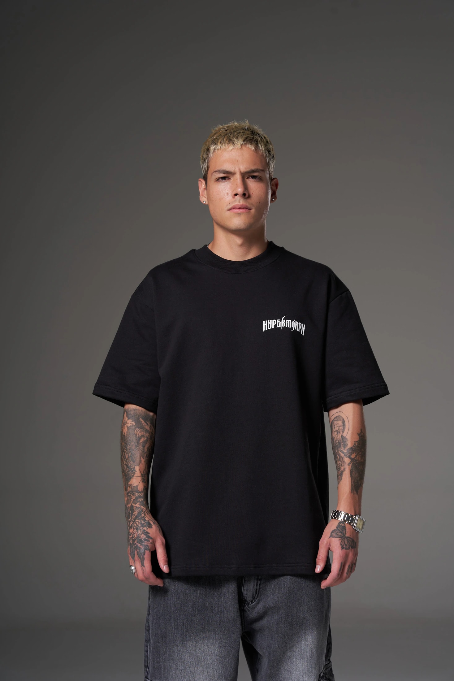 T shirt hyper human purple negra claro 300 gramos 14584 - imagen 1
