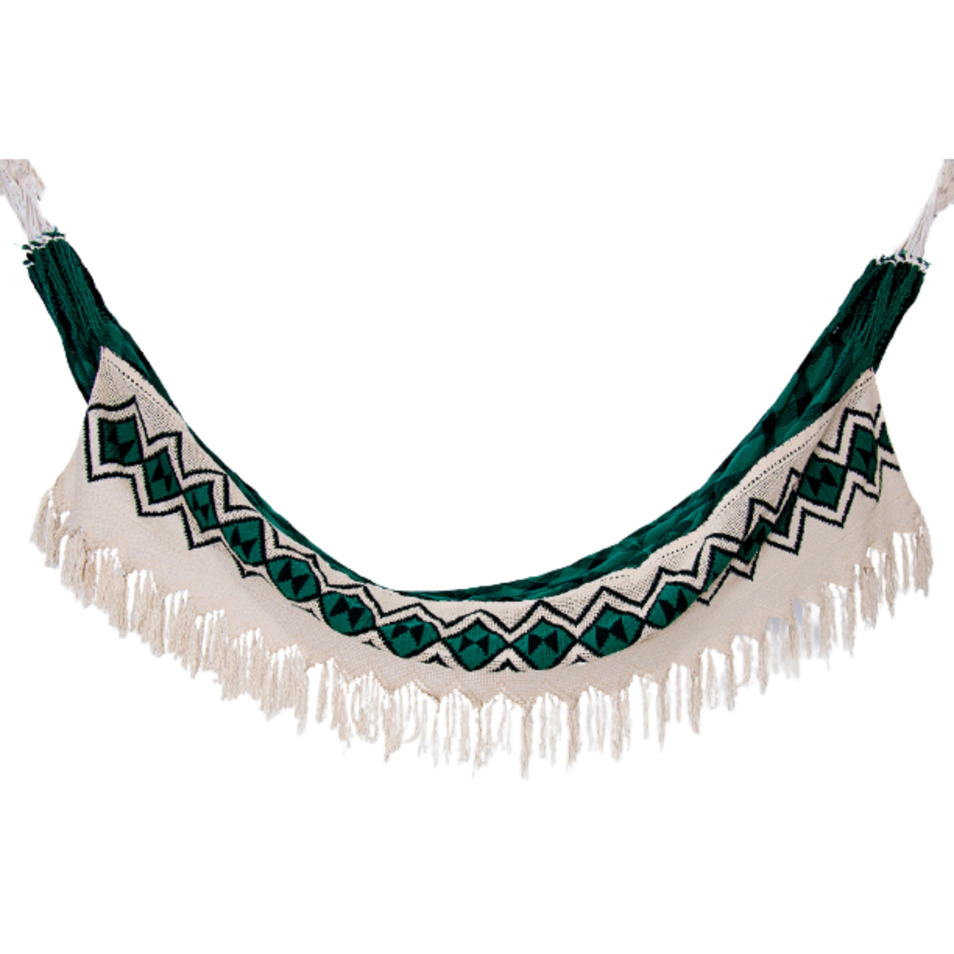 Hamaca Wayuu Verde/Beige - imagen 1