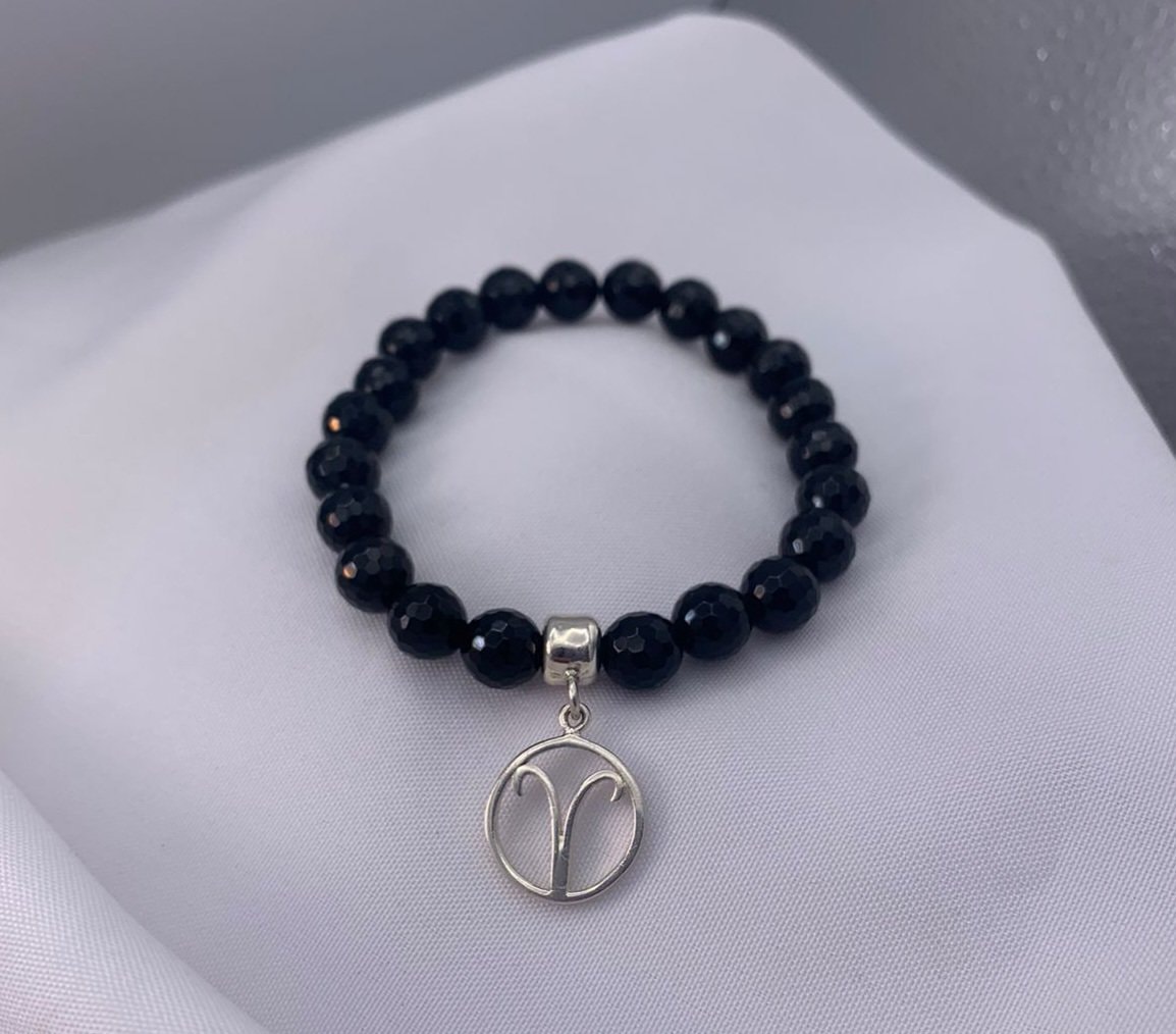 Pulsera Ónix Signo Zodiacal Aries - imagen 1