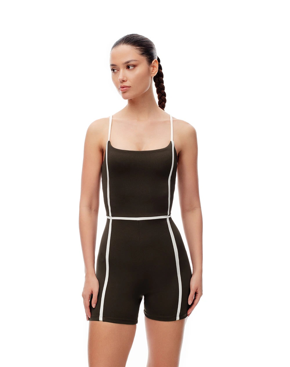 Enterizo deportivo secado rápido chocolate mujer - imagen 1