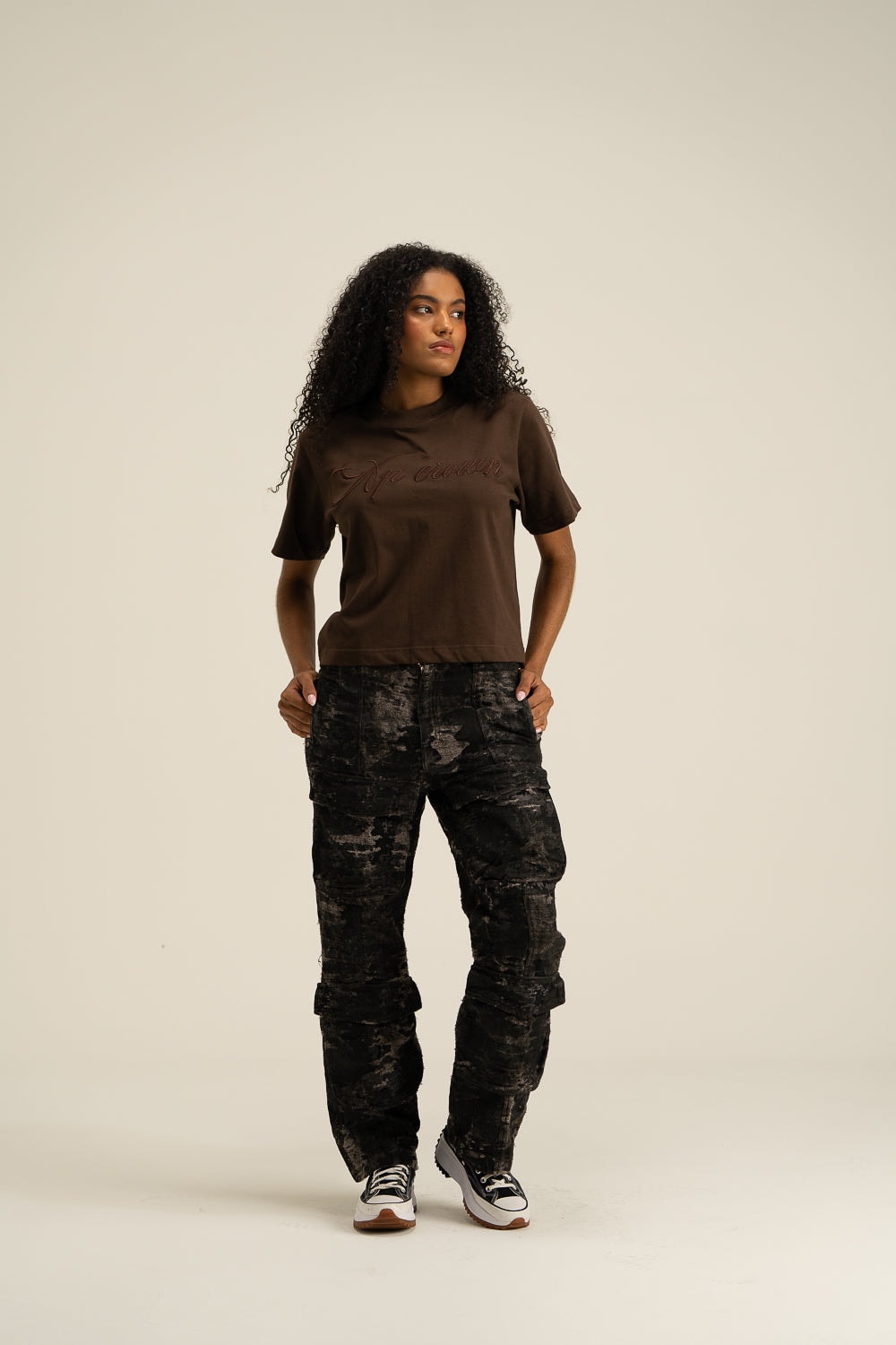 CRUX BROWN FEM CROP TOP - imagen 1