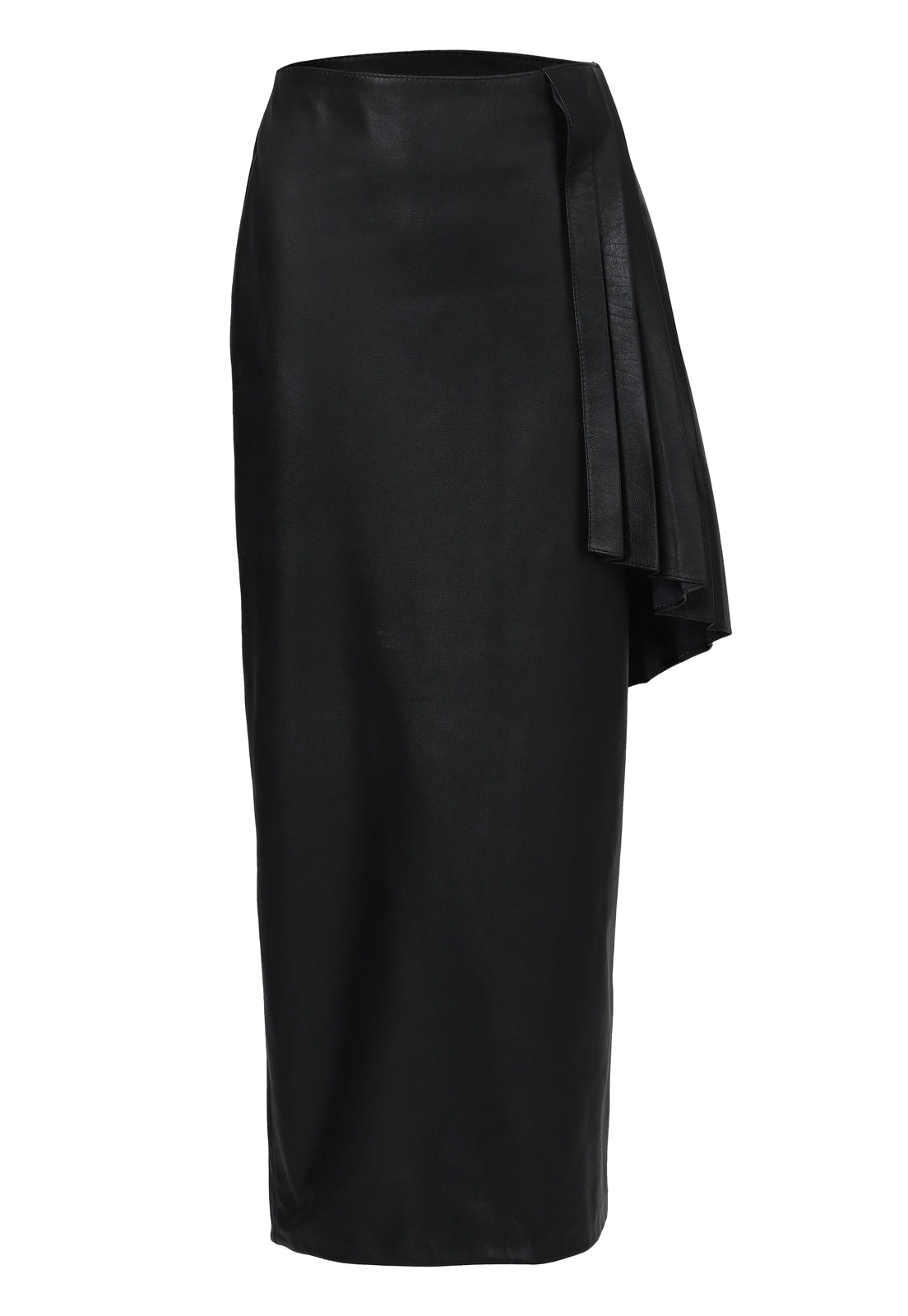 SIDE FAN LEATHER SKIRT - imagen 1