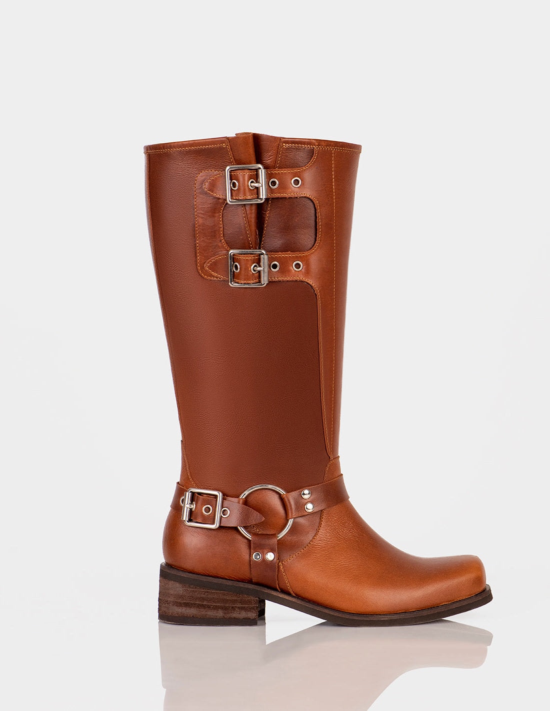 Bota Biker Valkiria Cuero Siena - imagen 1