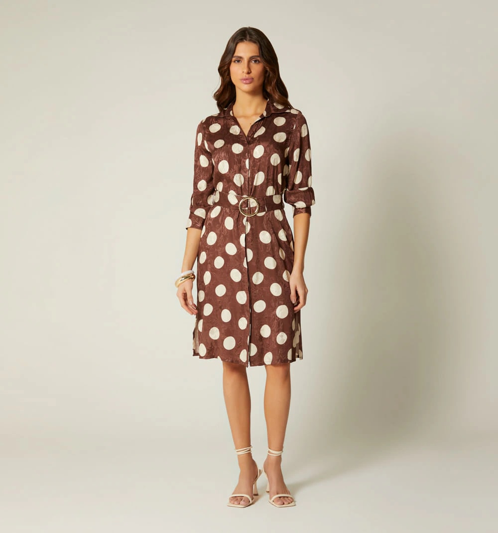 Vestido camisero manga 3/4 - imagen 1
